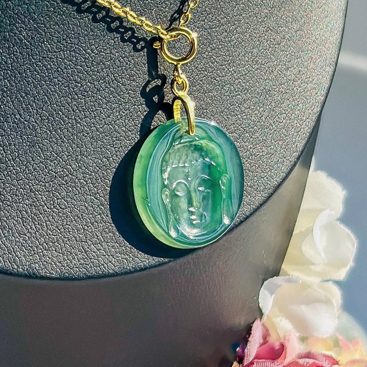 Green Jadeite Sitting Buddha Bracelet Charm