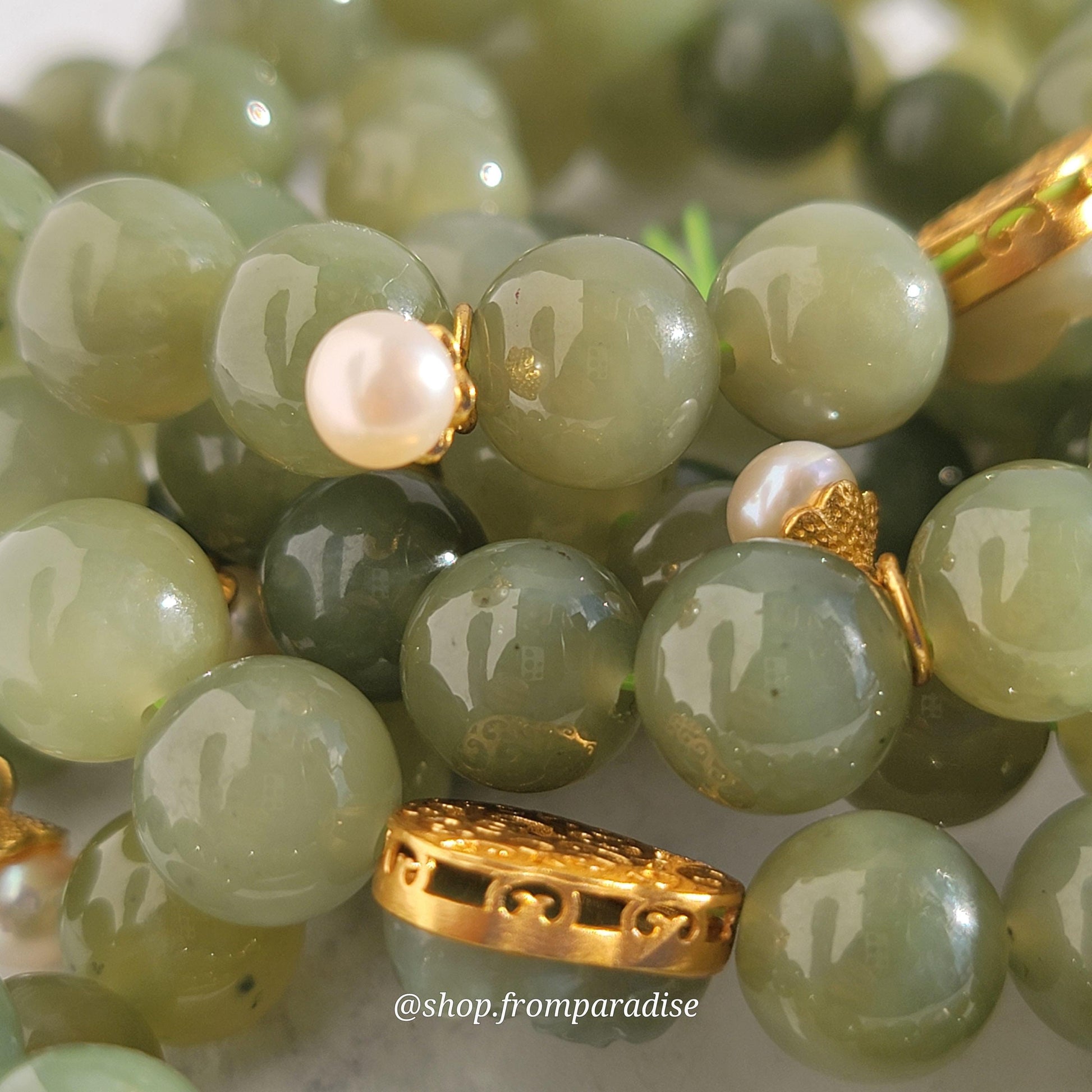 Green Nephrite Jade Buddha Charm Bracelet