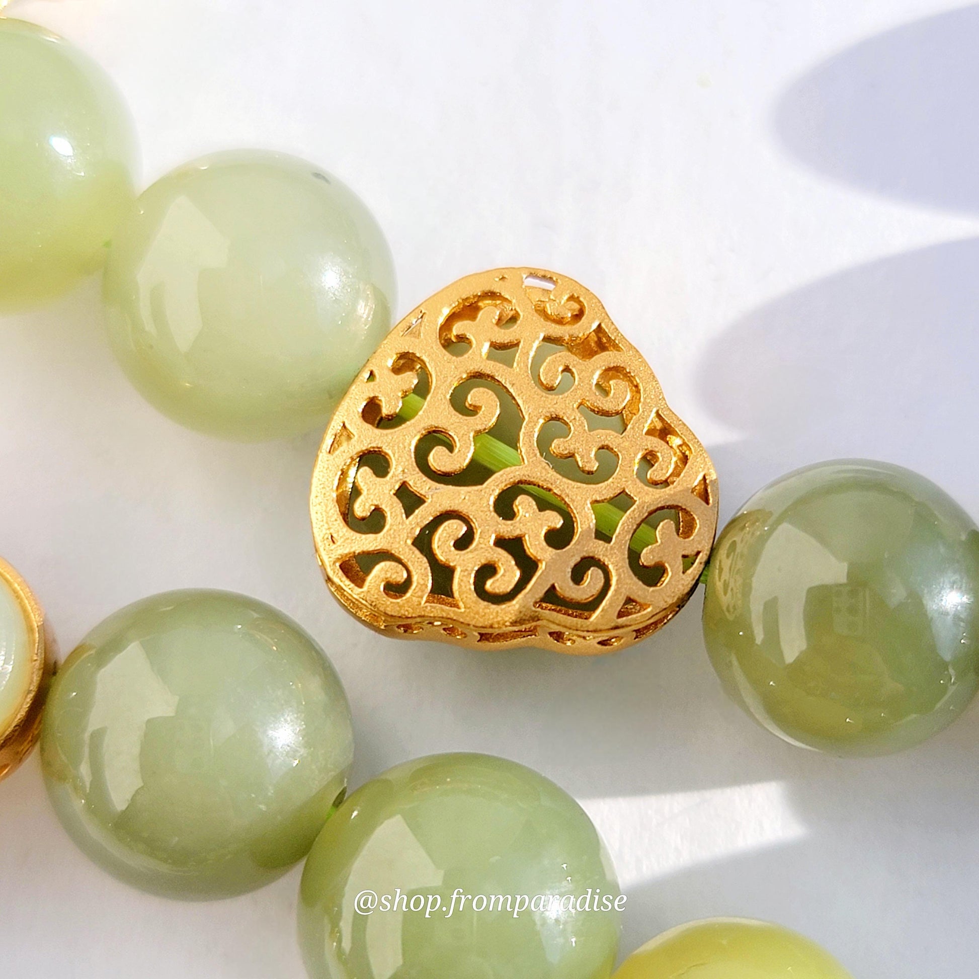 Green Nephrite Jade Buddha Charm Bracelet