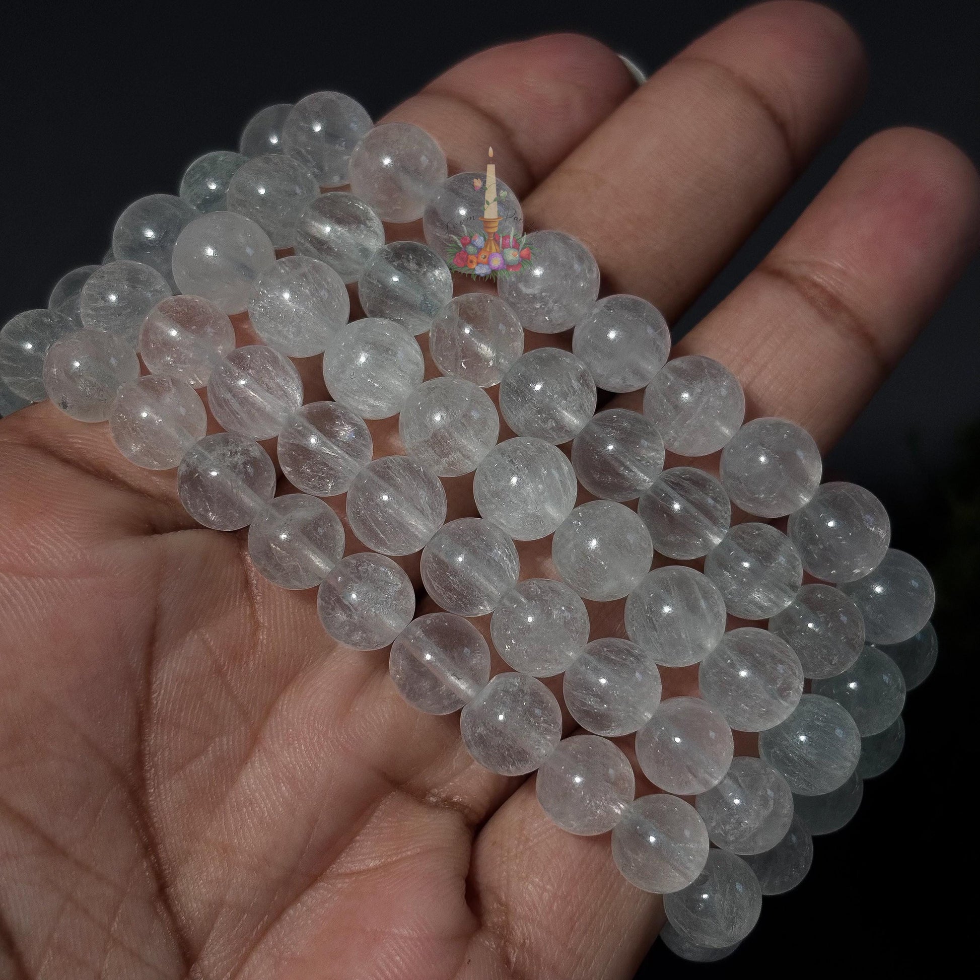 Colorless Fluorite Bracelet: Stone for Clear Vision and Higher Awareness | Uncommon Color | Crystal Jewelry