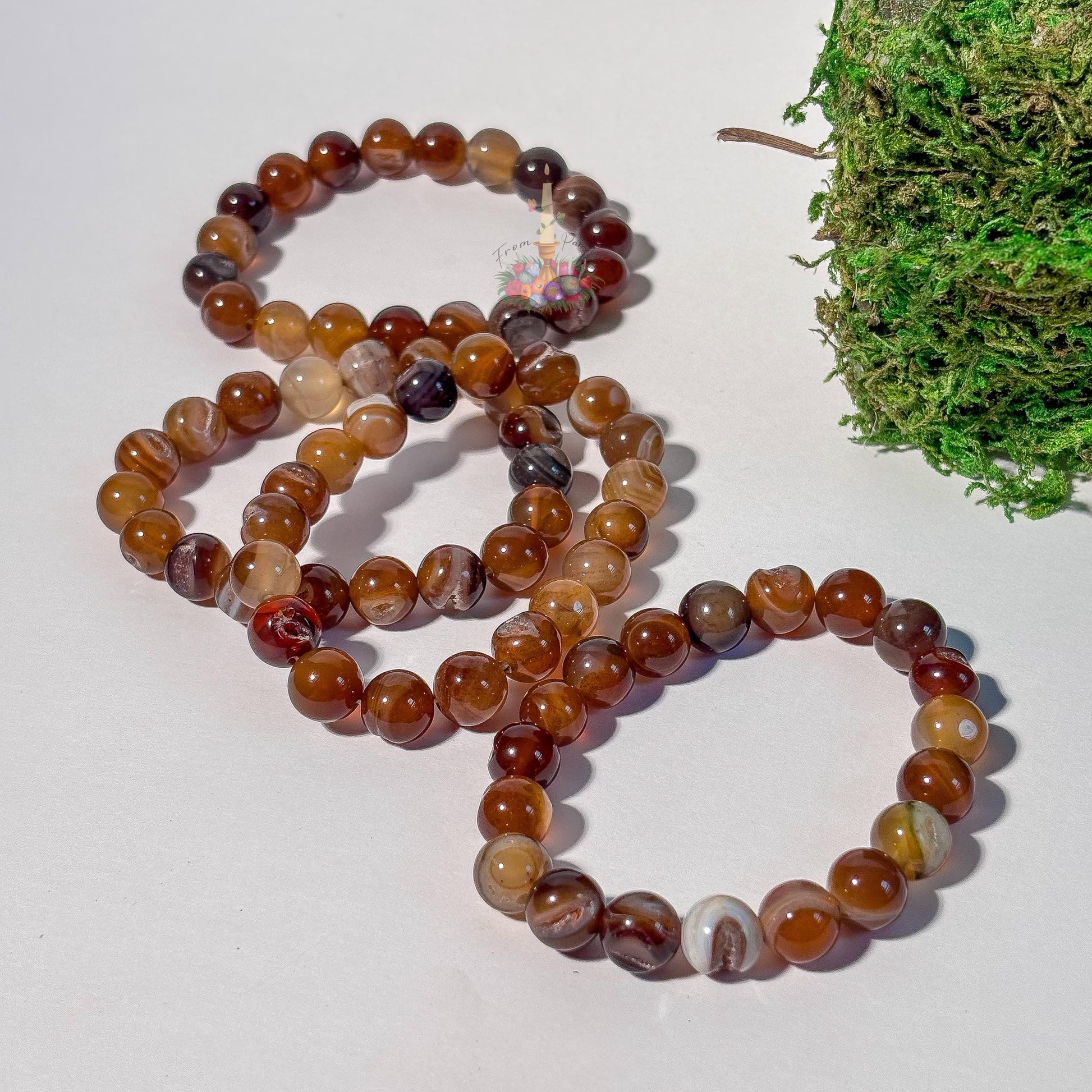 Geode Agate Bracelet: Stone for Hidden Potential and Strength | Crystal Jewelry | Brown Banded Druzy Agate