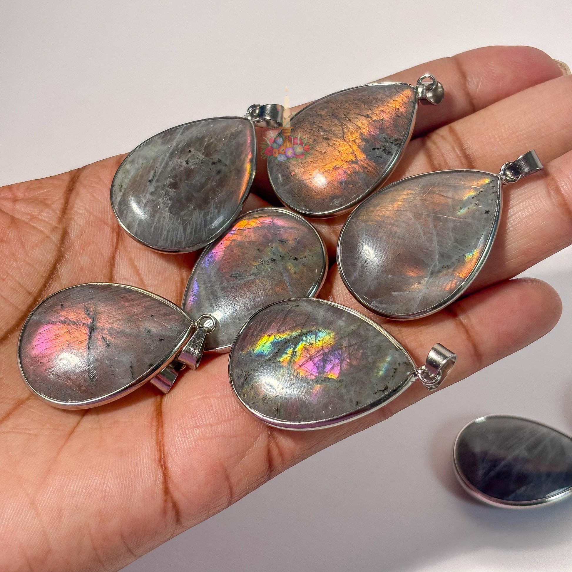 Pink and Purple Labradorite Pendant: Stone for Intuition and Mysticism | Crystal Jewelry