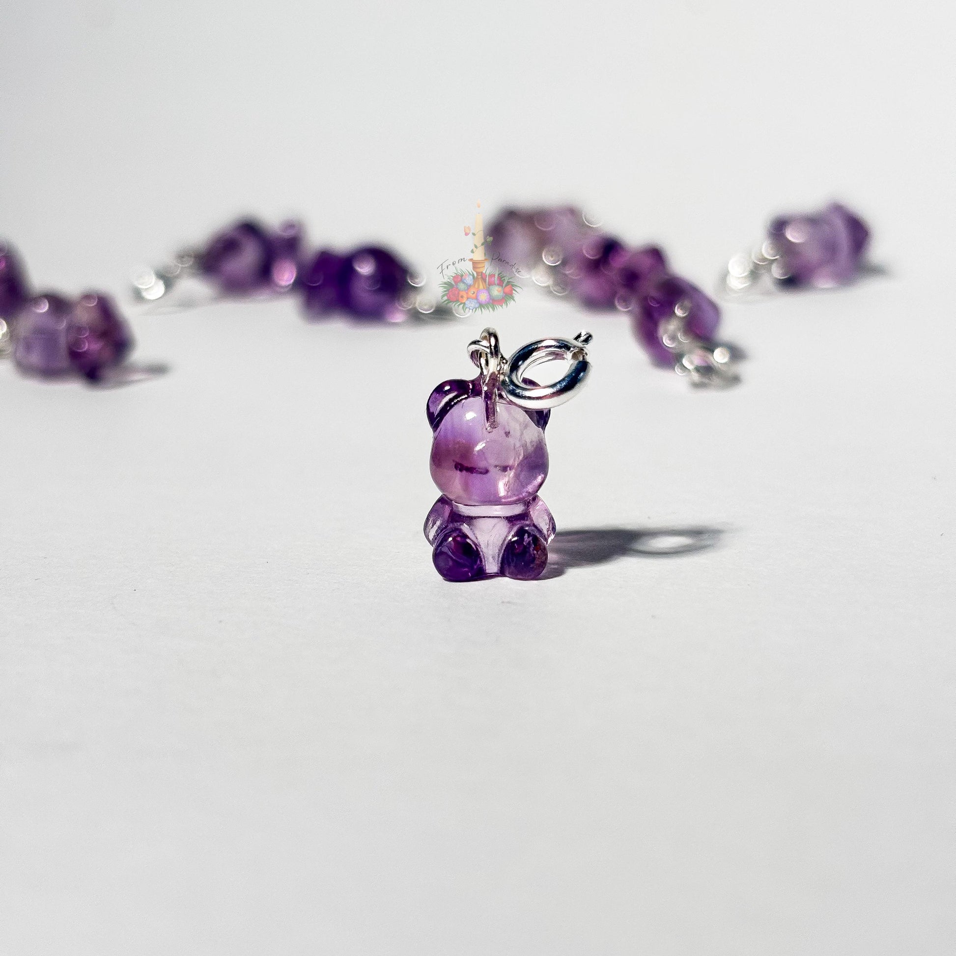Amethyst | Ametrine Teddy Bear Charm