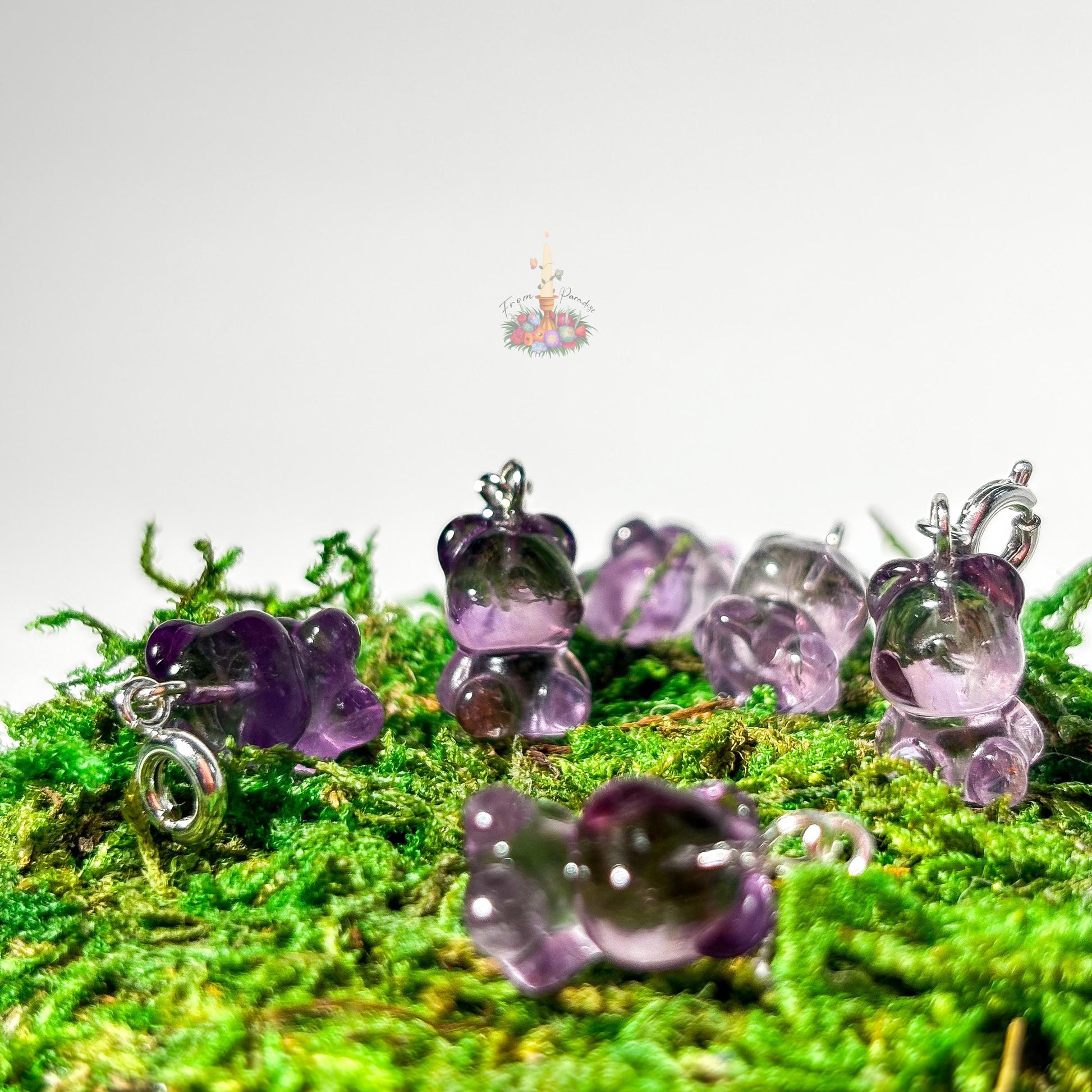 Amethyst | Ametrine Teddy Bear Charm