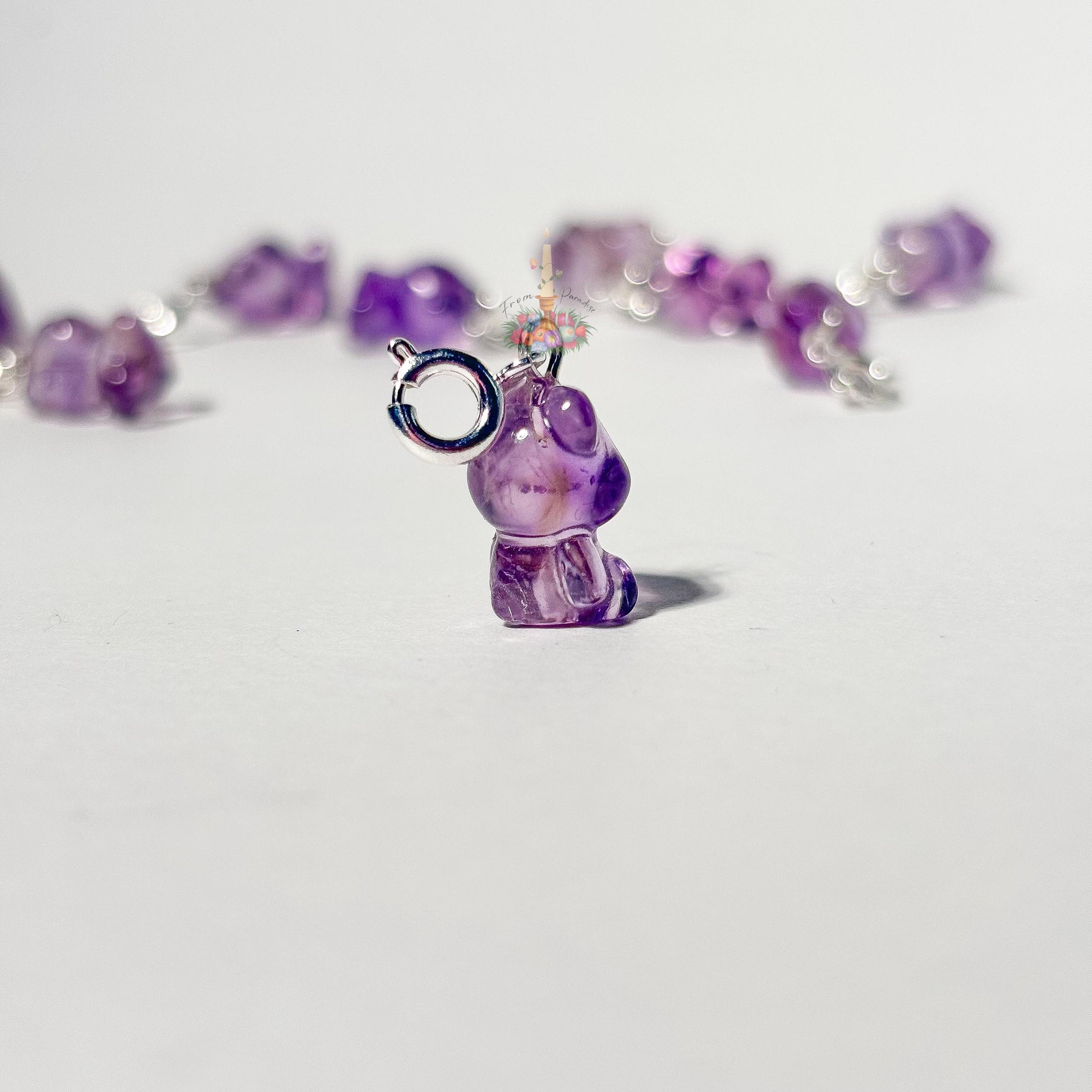 Amethyst | Ametrine Teddy Bear Charm