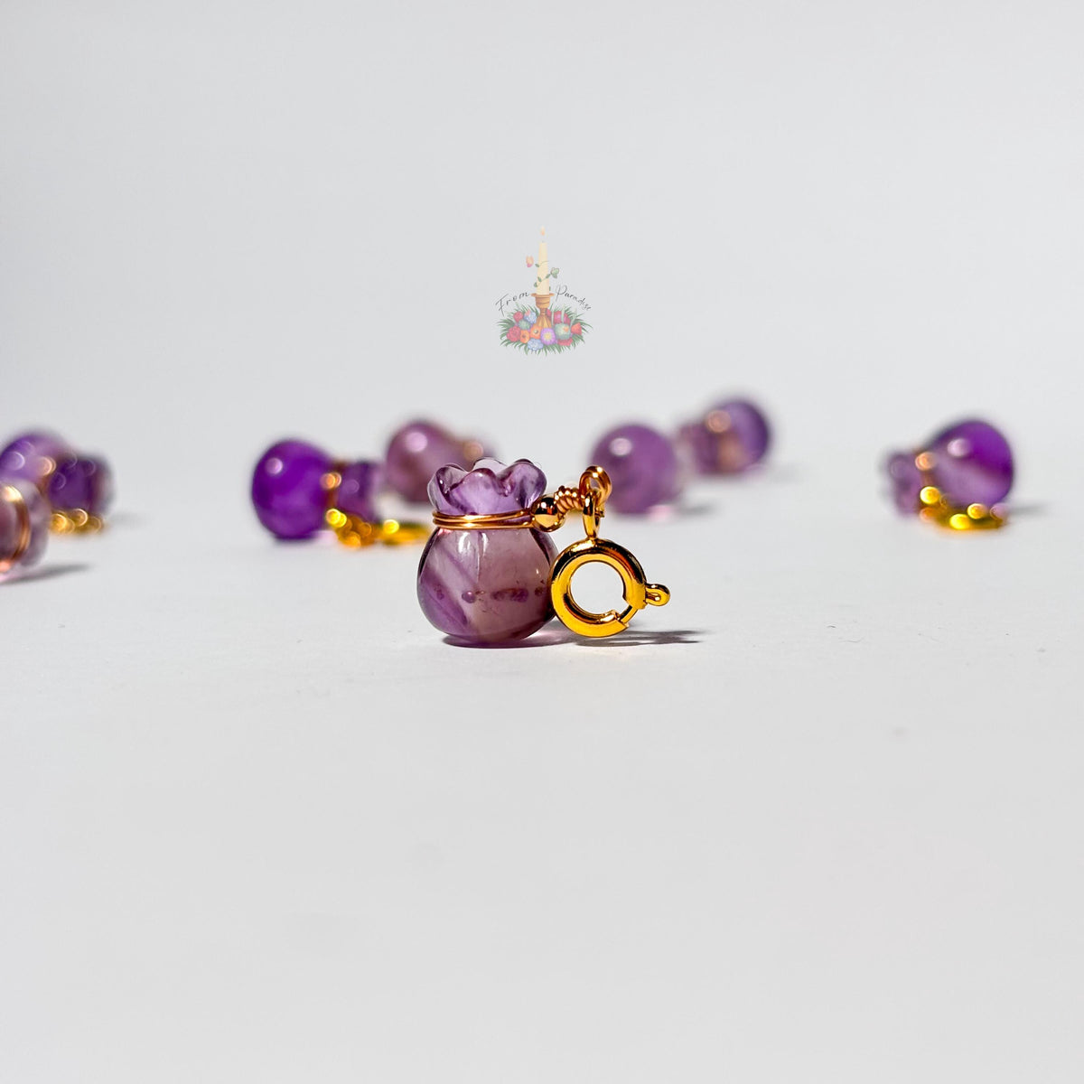 Amethyst | Ametrine Money Bag Charm