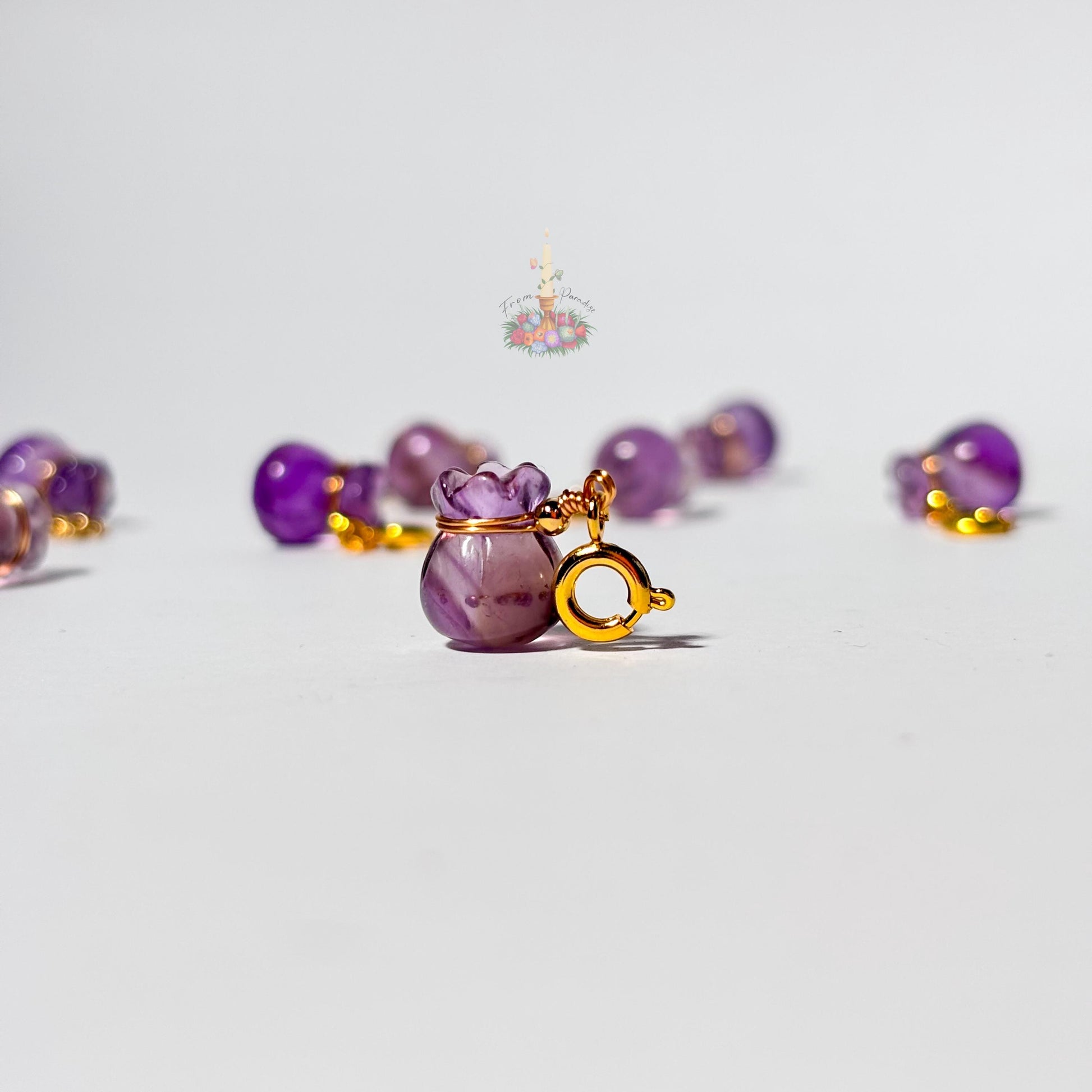 Amethyst | Ametrine Money Bag Charm