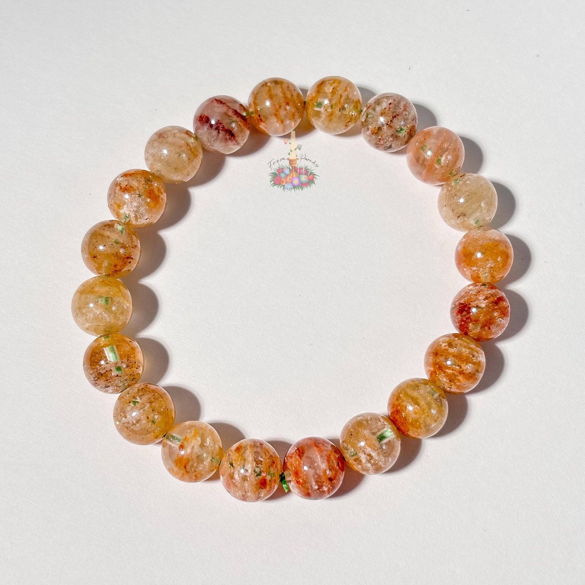 Thousand Layer Crystal Bead Bracelet: aka Four Season, Lodolite, Garden Quartz, Scenic Quartz, Inclusion Quartz