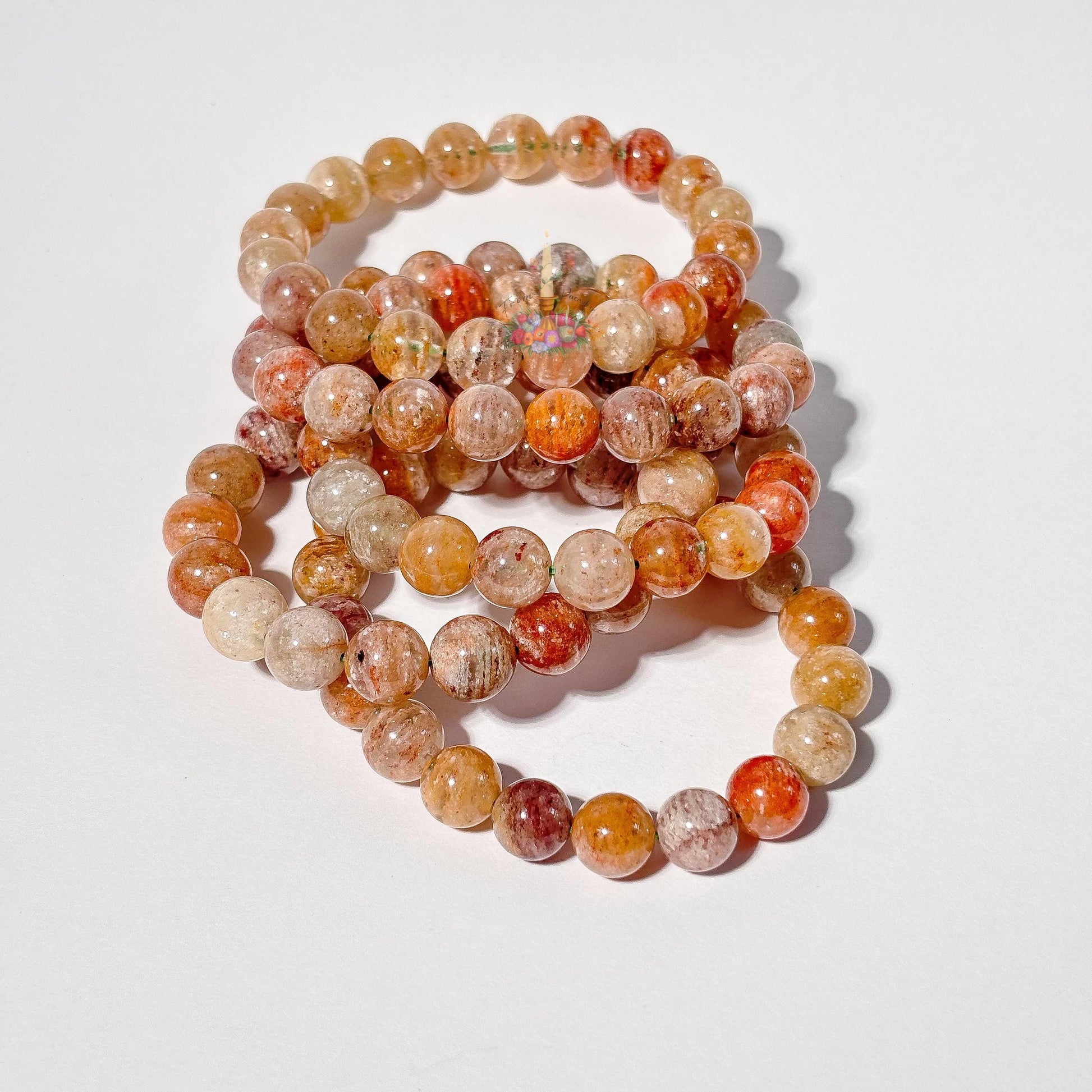 Thousand Layer Crystal Bead Bracelet: aka Four Season, Lodolite, Garden Quartz, Scenic Quartz, Inclusion Quartz