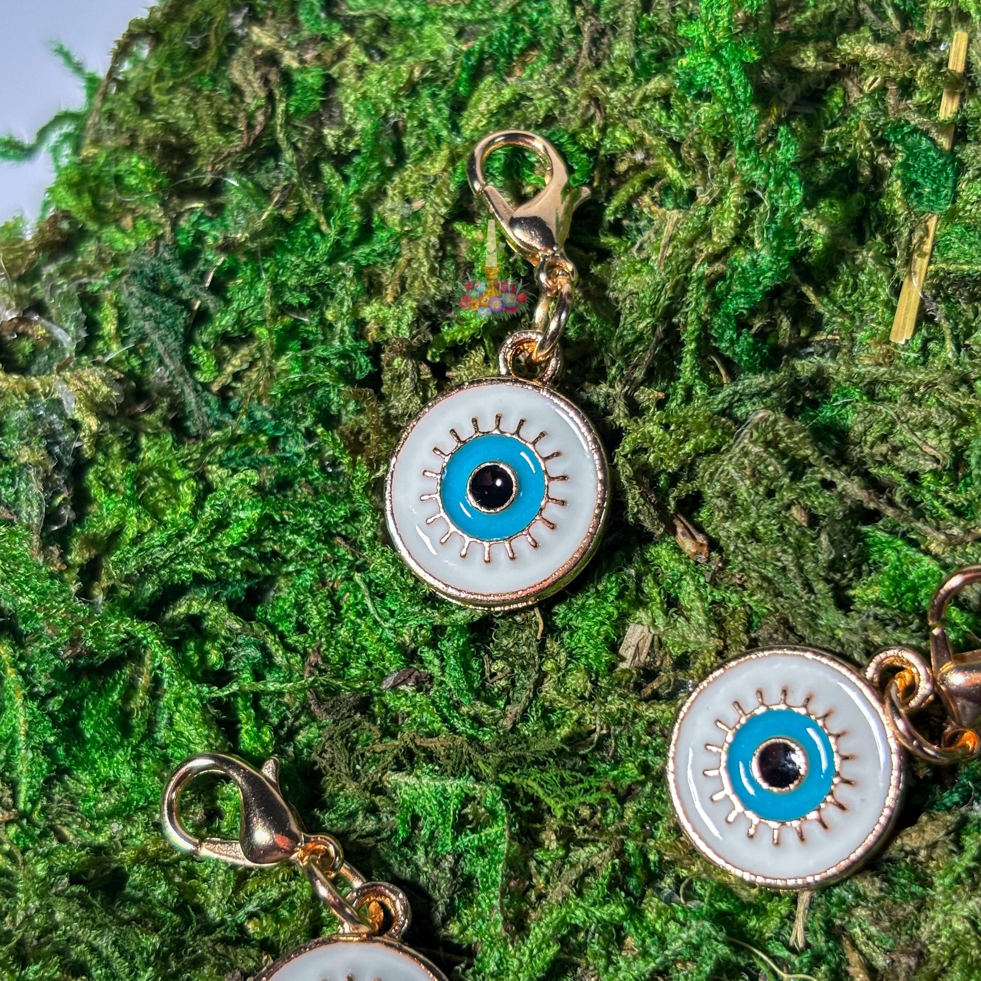 Evil Eye Gold Dangle Charm: Protection against bad luck, misfortune, and negative energy
