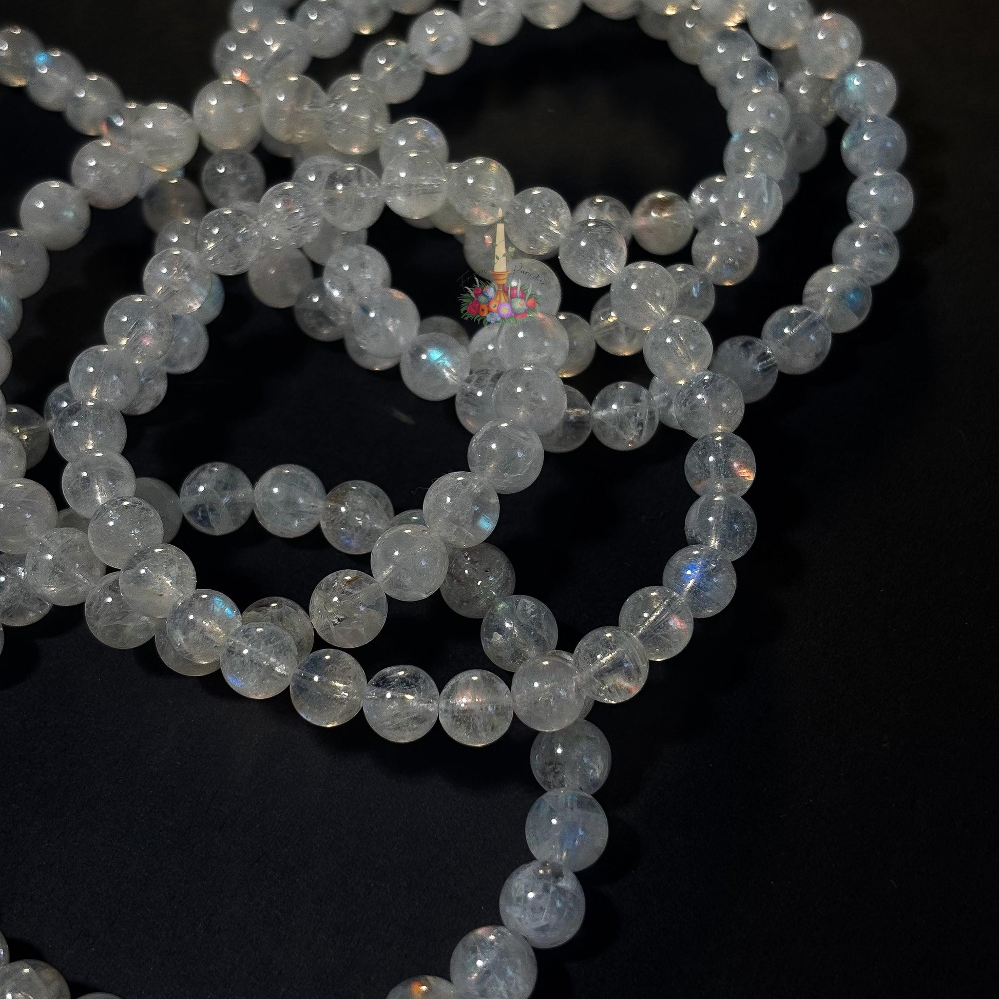 Madagascar Moonstone Rainbow Crystal Bead Bracelet: Stone for Intuition and Femininity