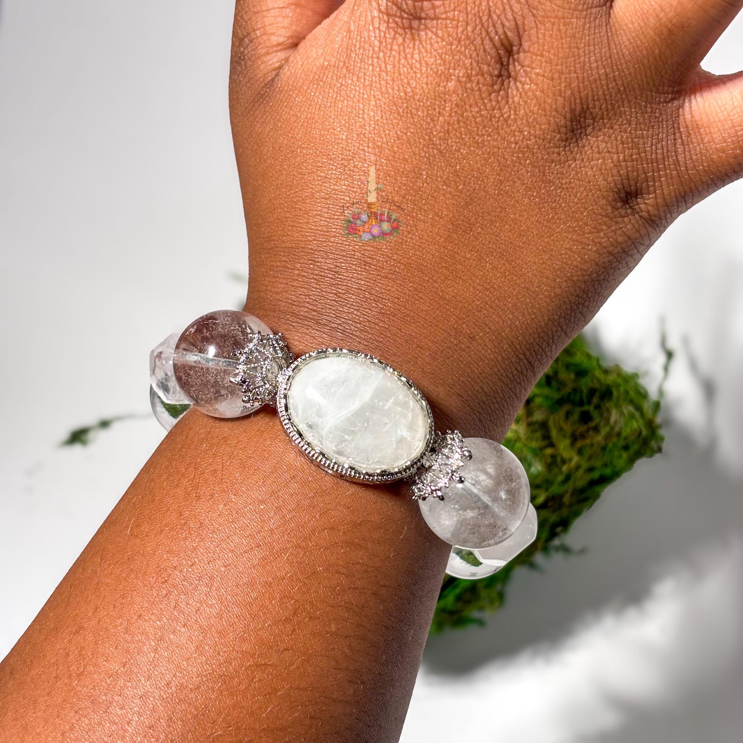 Clear Quartz Artisan Charm Bracelet