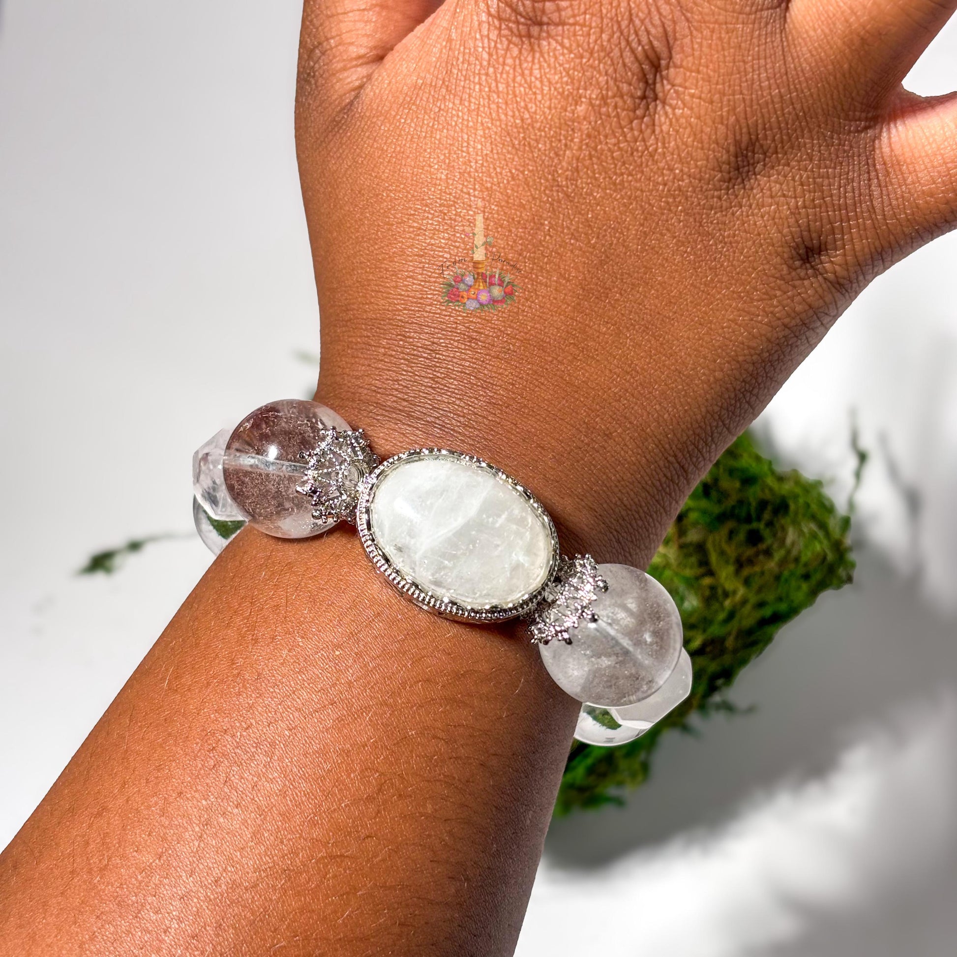 Clear Quartz Artisan Charm Bracelet