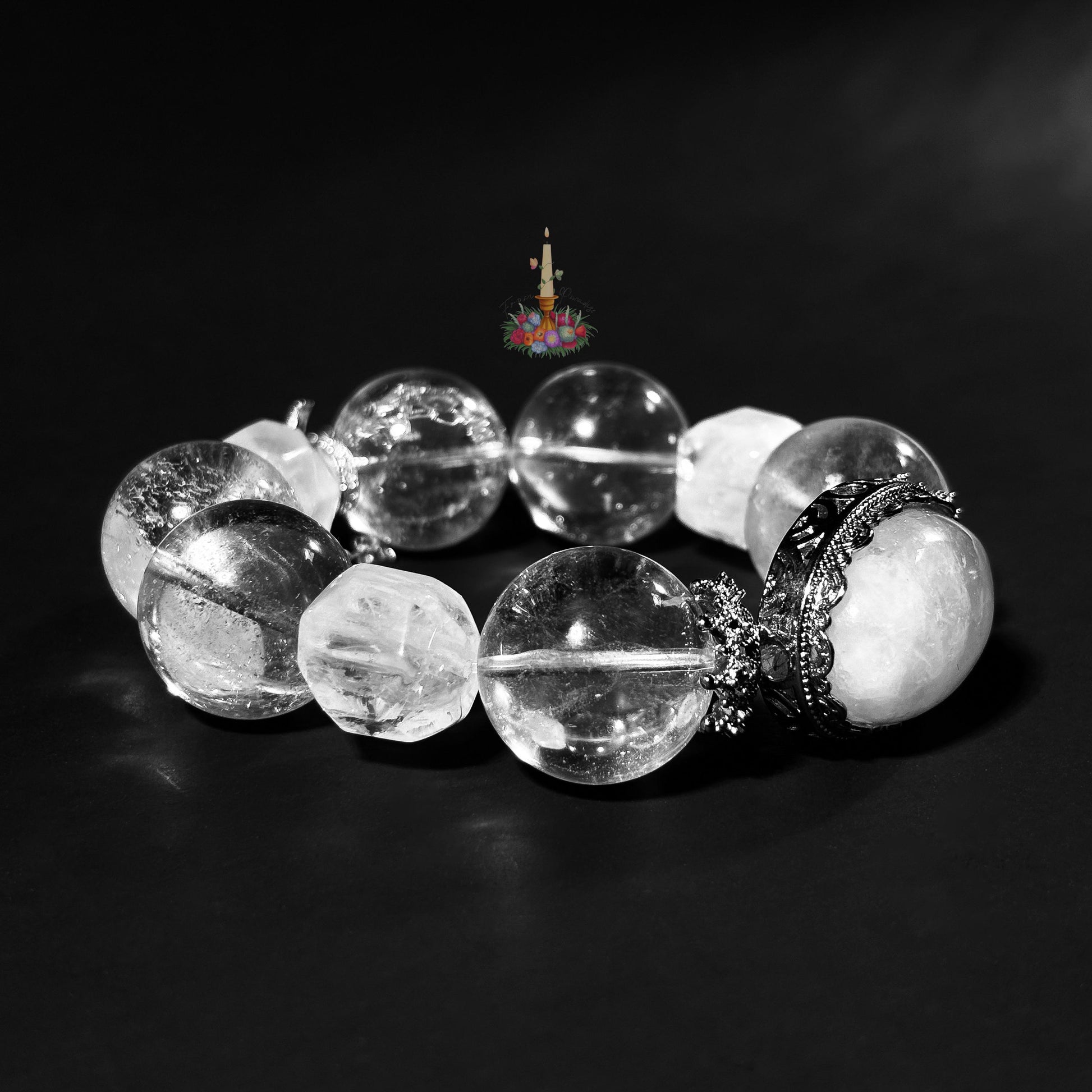 Clear Quartz Artisan Charm Bracelet