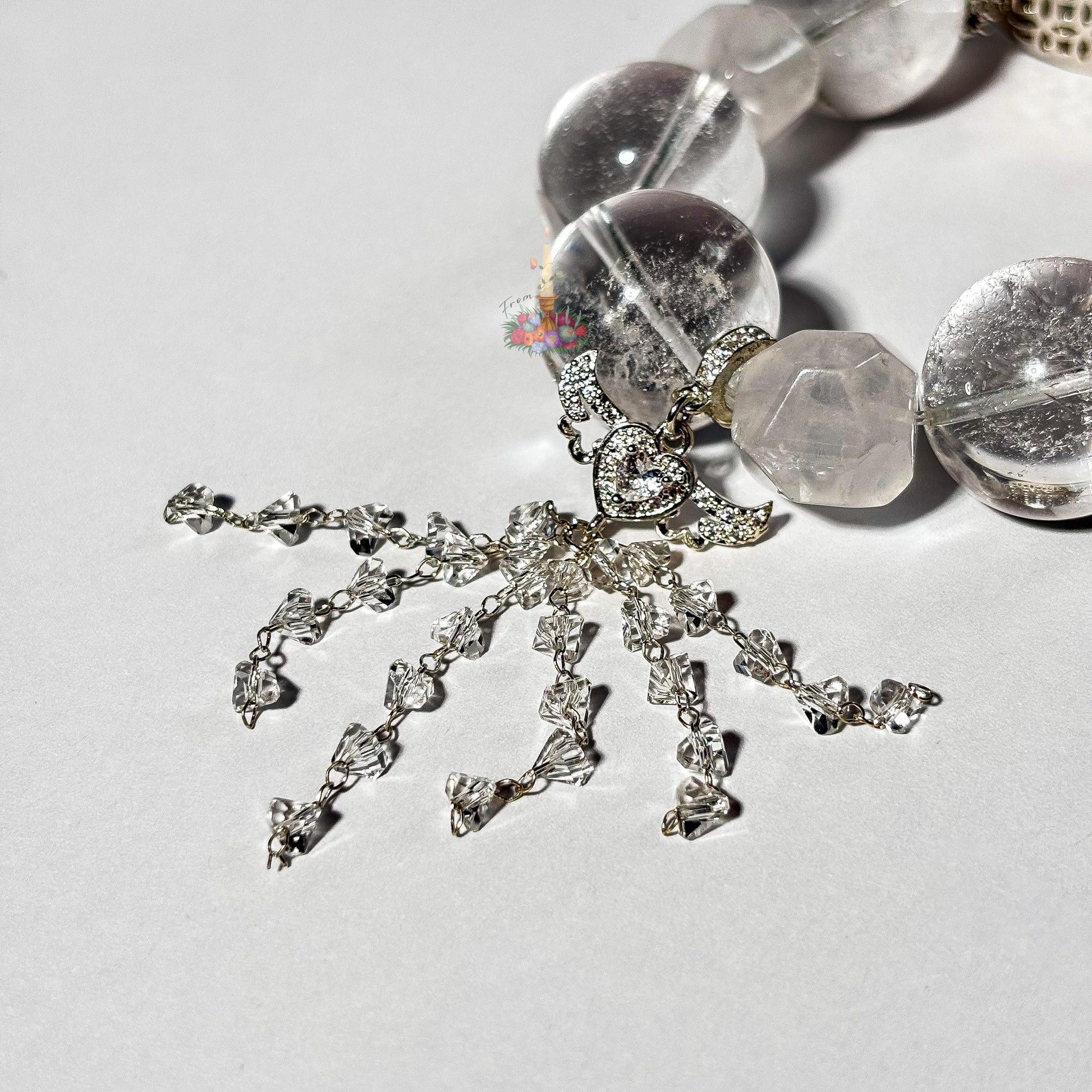 Clear Quartz Artisan Charm Bracelet