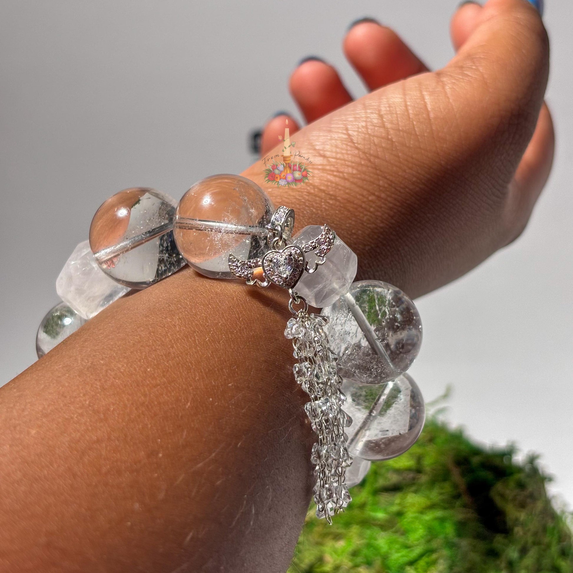 Clear Quartz Artisan Charm Bracelet
