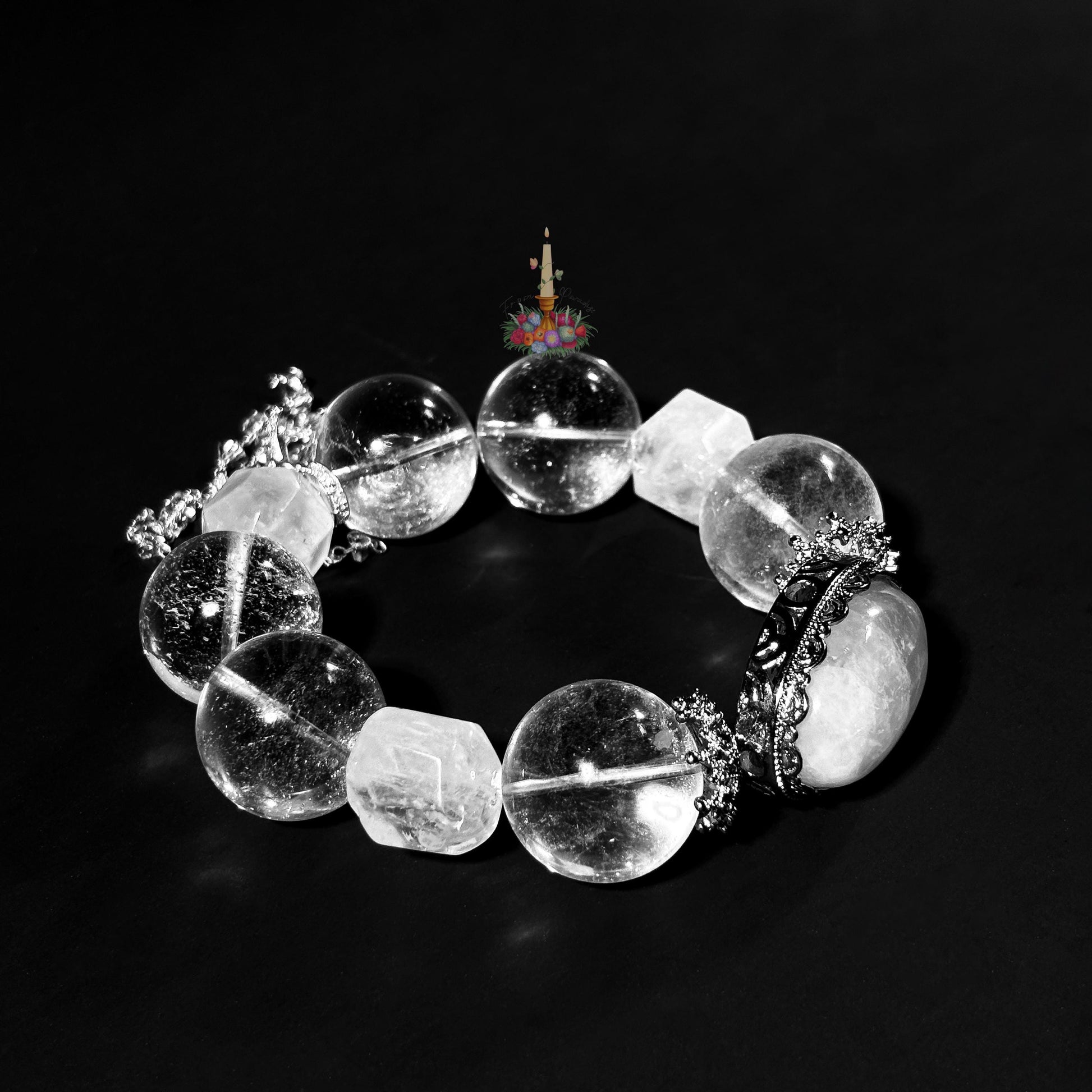 Clear Quartz Artisan Charm Bracelet