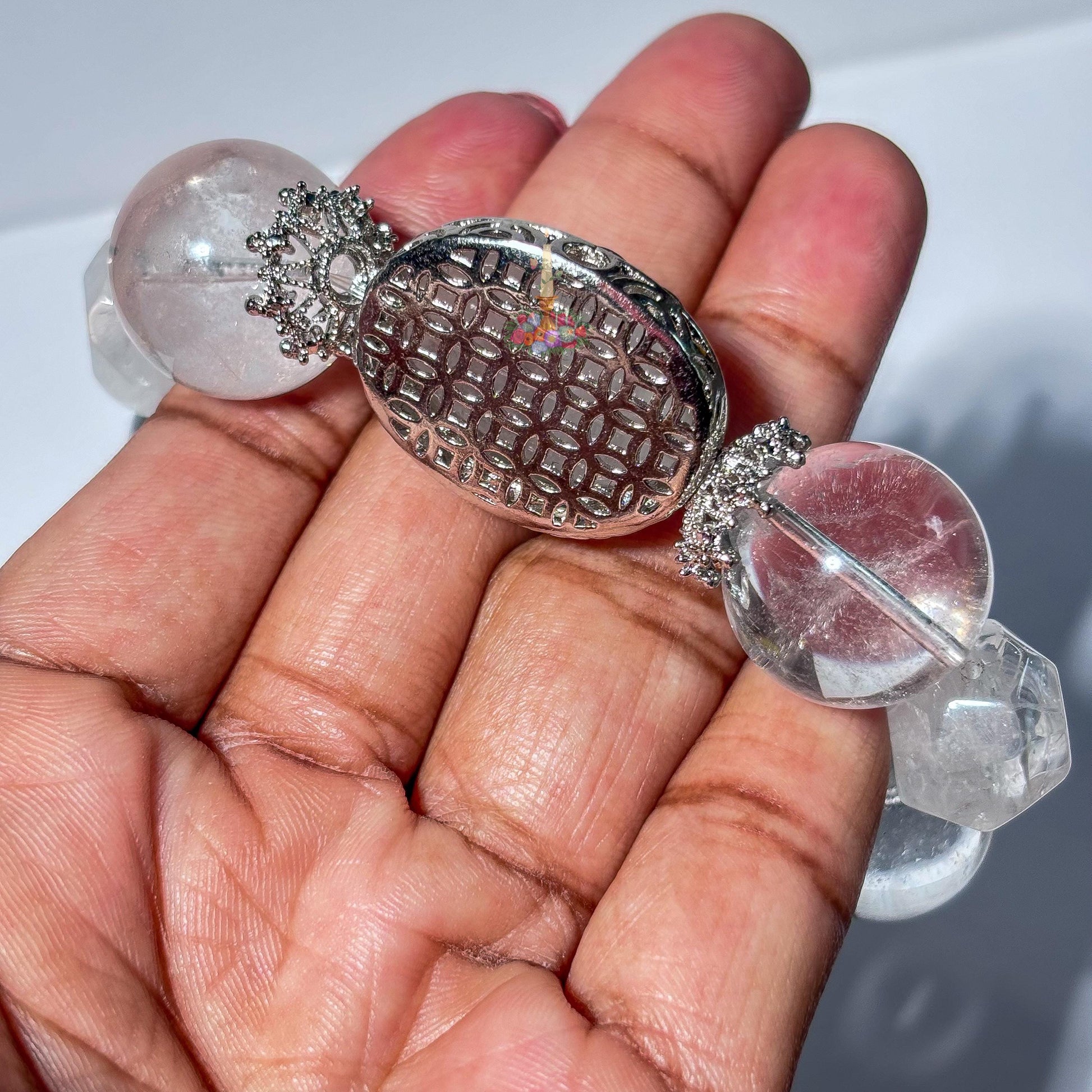Clear Quartz Artisan Charm Bracelet