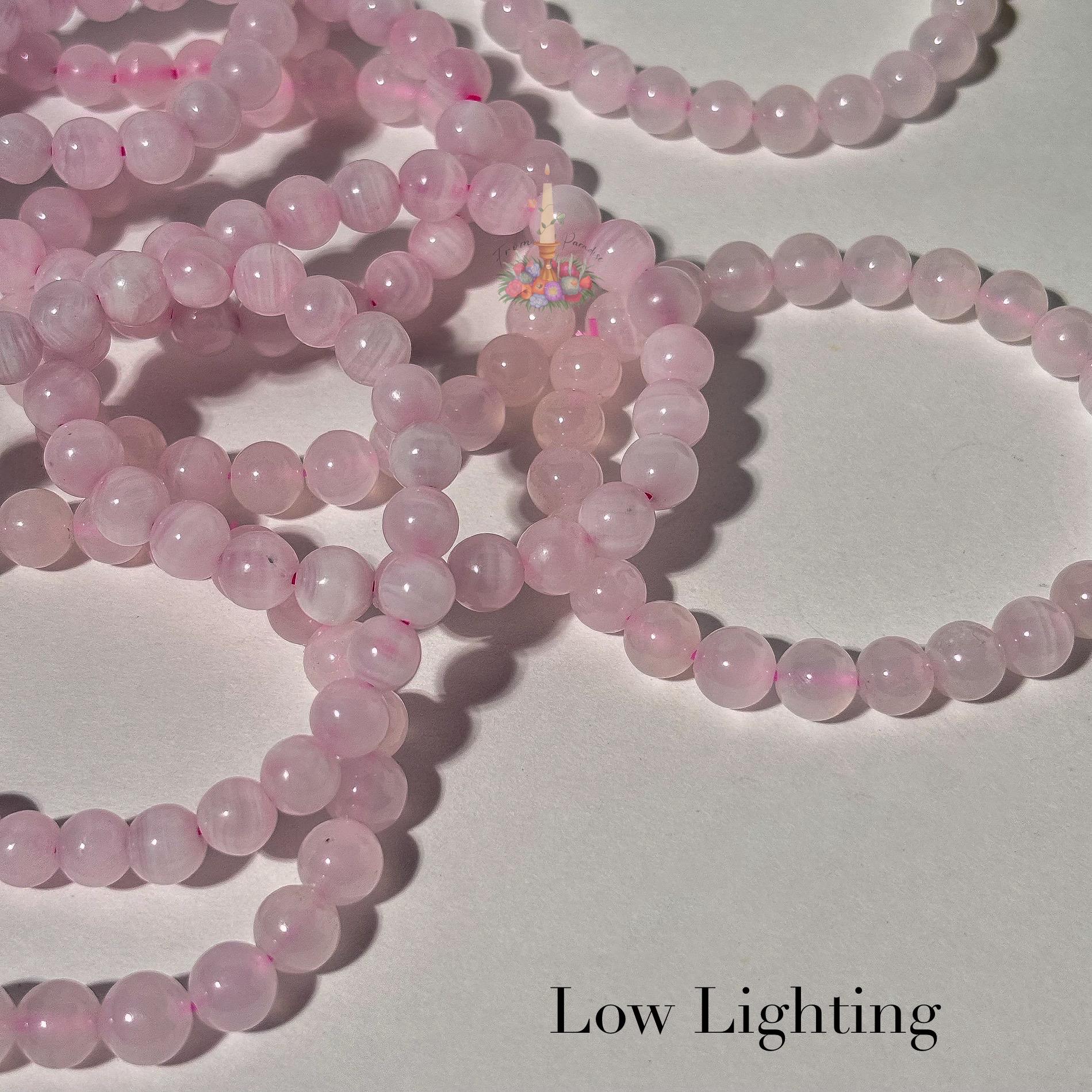 Pink Calcite Bracelet: Stone for Conpassion and Self Love | Crystal Jewelry