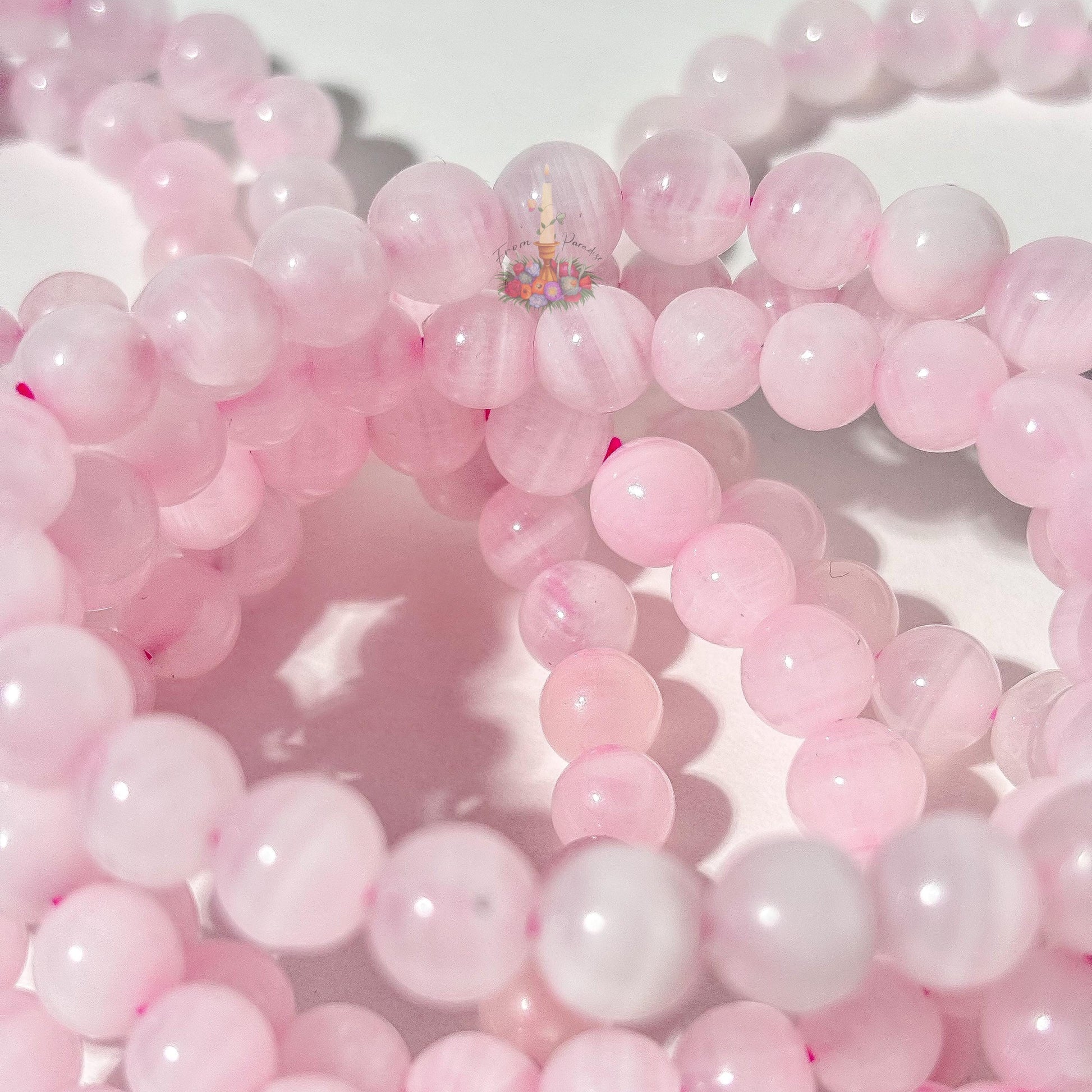 Pink Calcite Bracelet: Stone for Conpassion and Self Love | Crystal Jewelry