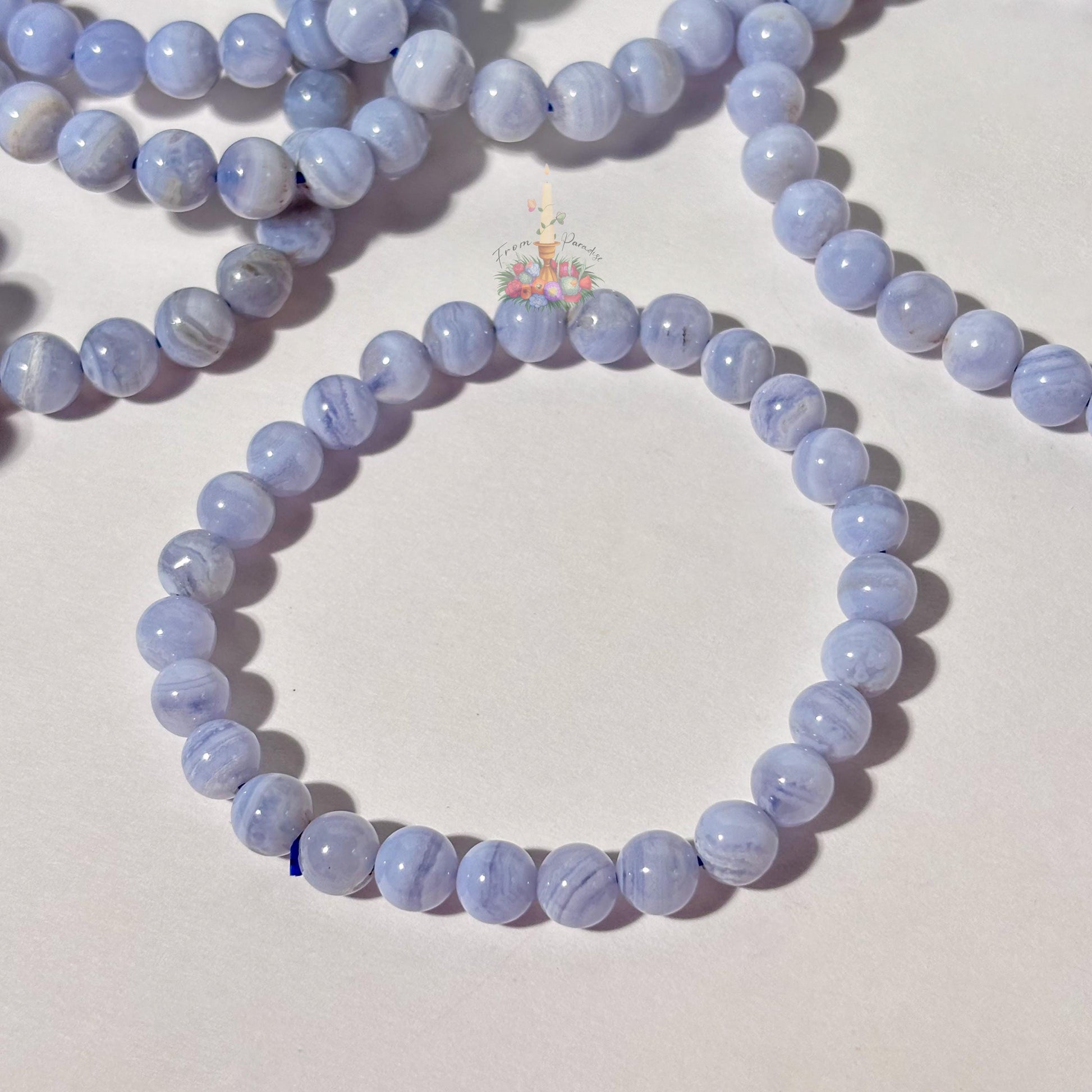 Blue Lace Agate Bracelet: Stone for Communication and Tranquility | Crystal Jewelry