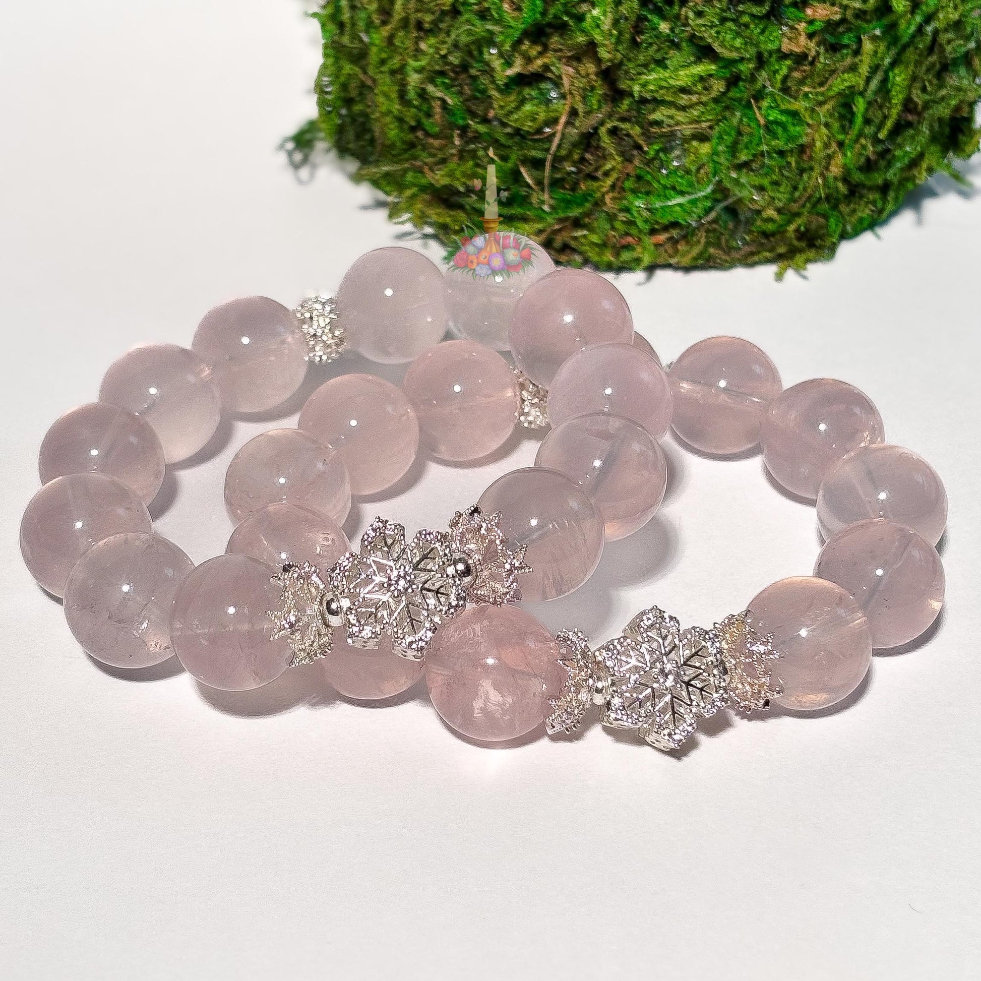 Rose Quartz Artisan Bracelet | Snowflake