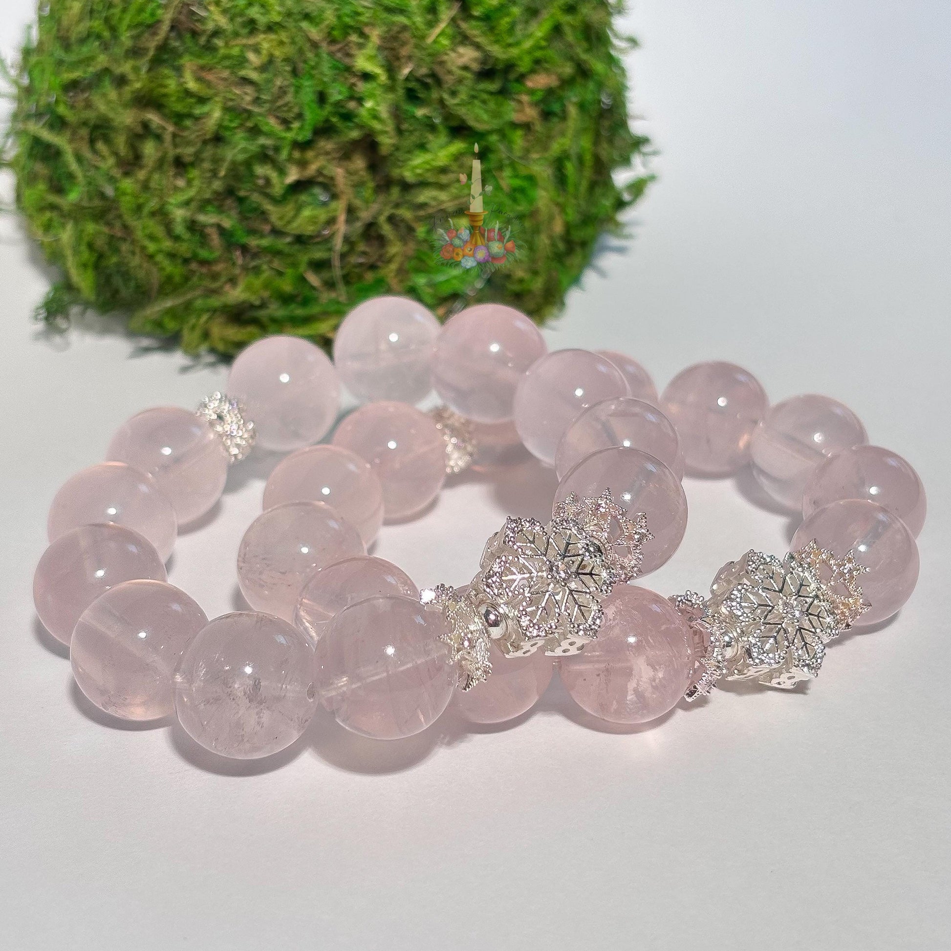 Rose Quartz Artisan Bracelet | Snowflake