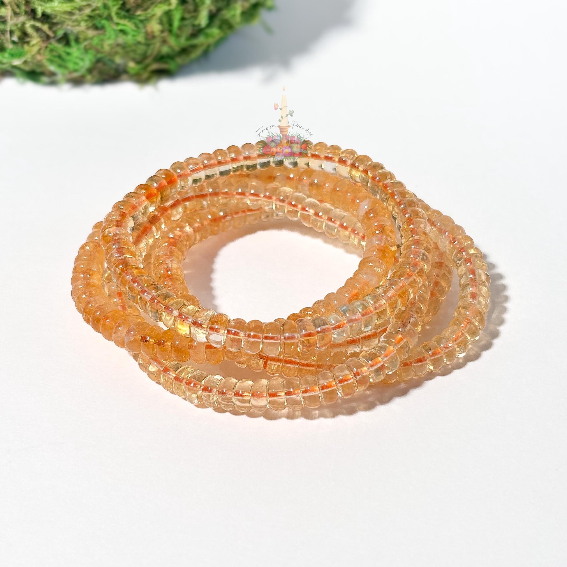 Citrine Bracelet: Stone of Joy and Success | Rondelle Stretch Bead Bracelet