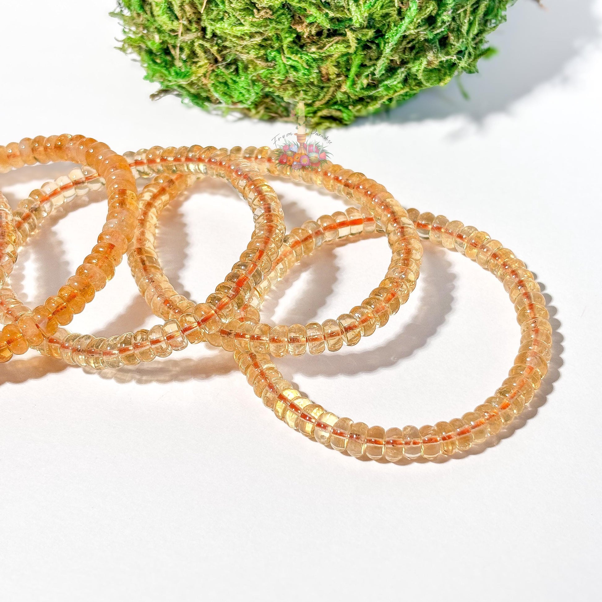 Citrine Bracelet: Stone of Joy and Success | Rondelle Stretch Bead Bracelet