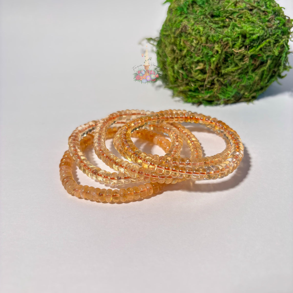 Citrine Bracelet: Stone of Joy and Success | Rondelle Stretch Bead Bracelet