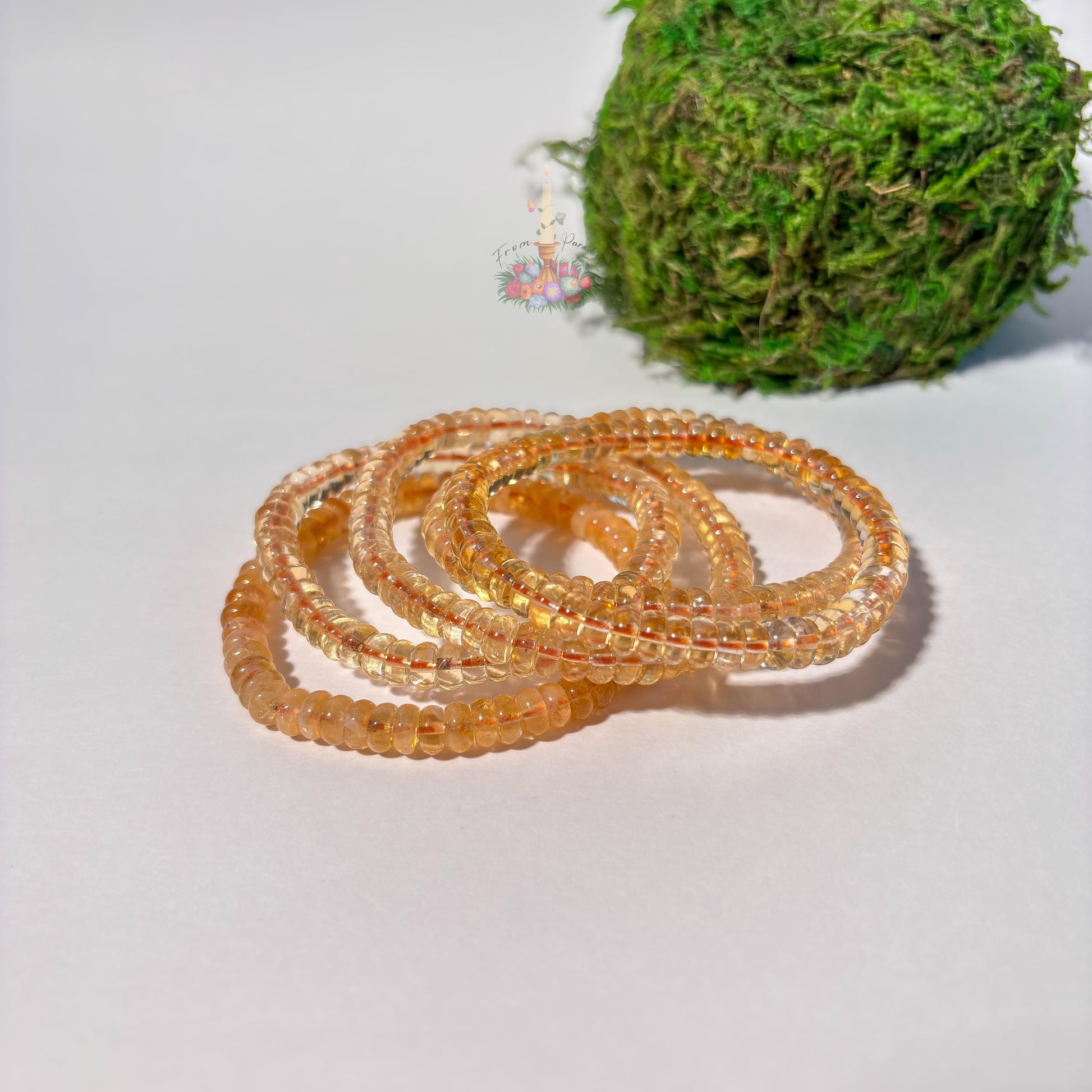Citrine Bracelet: Stone of Joy and Success | Rondelle Stretch Bead Bracelet
