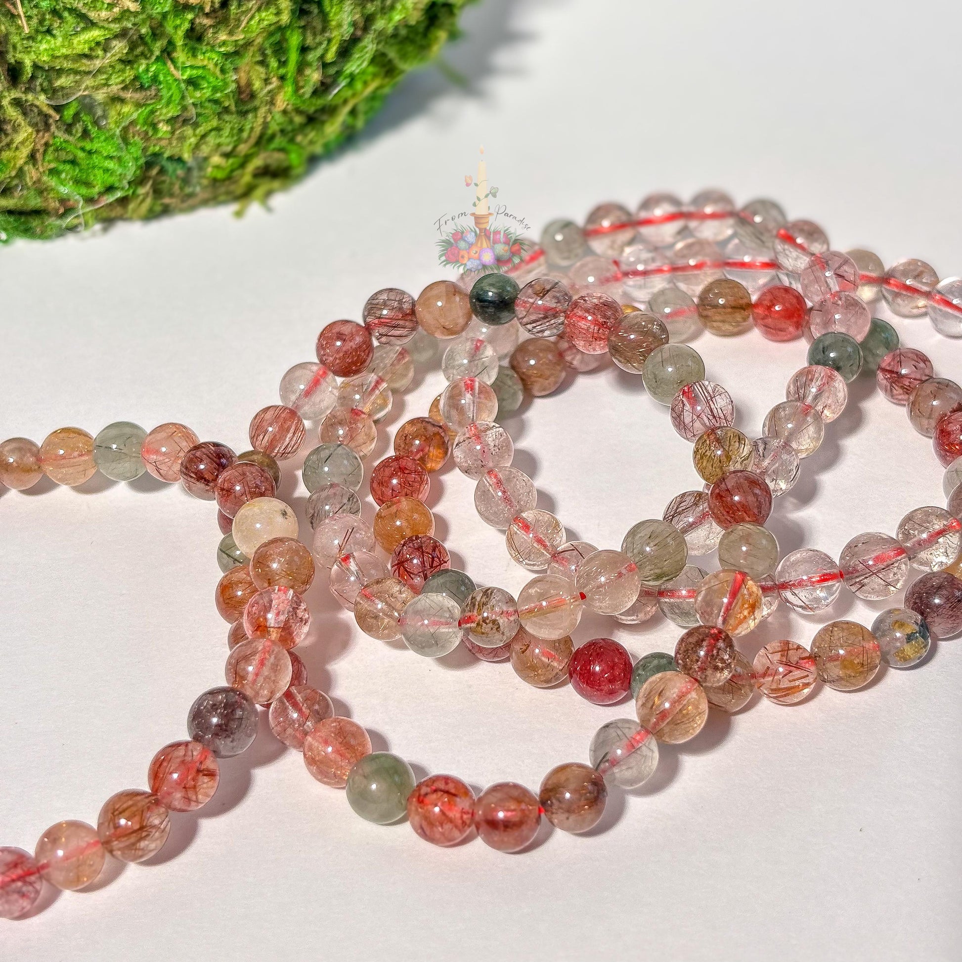 Mixed Rutile Bracelet: Energy for Power and Transformation | Crystal Jewelry