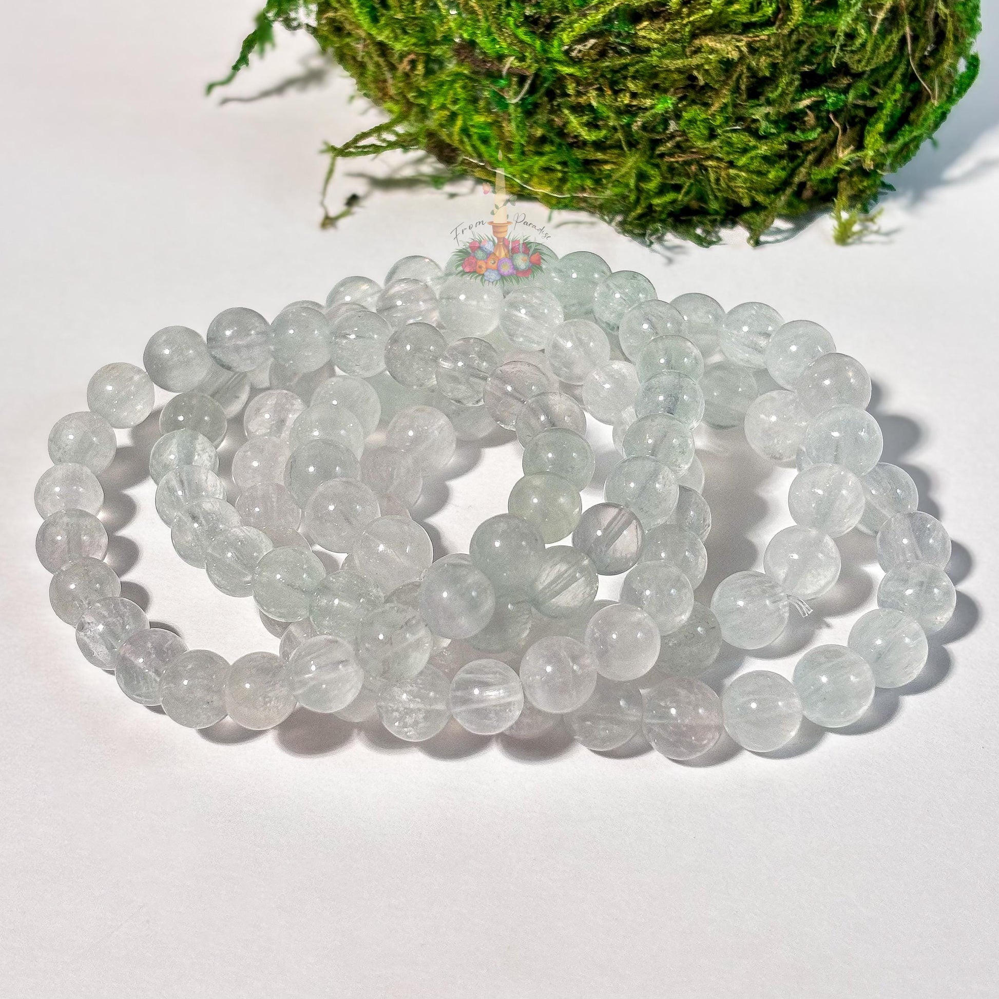 Colorless Fluorite Bracelet: Stone for Clear Vision and Higher Awareness | Uncommon Color | Crystal Jewelry