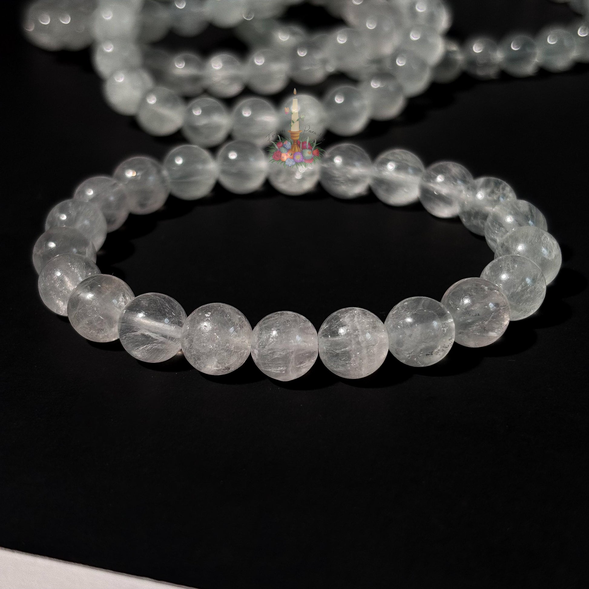 Colorless Fluorite Bracelet: Stone for Clear Vision and Higher Awareness | Uncommon Color | Crystal Jewelry