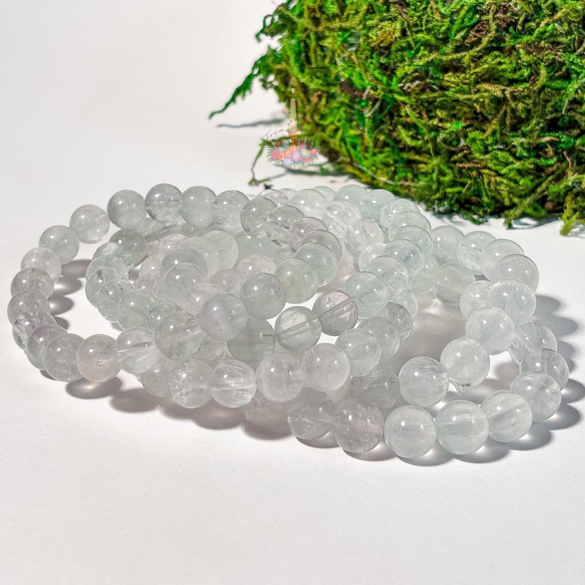 Colorless Fluorite Bracelet: Stone for Clear Vision and Higher Awareness | Uncommon Color | Crystal Jewelry