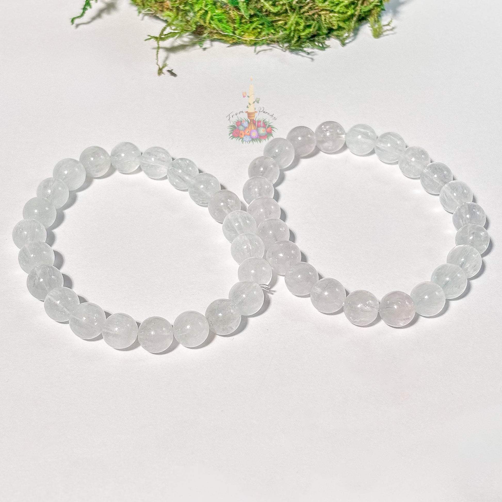 Colorless Fluorite Bracelet: Stone for Clear Vision and Higher Awareness | Uncommon Color | Crystal Jewelry