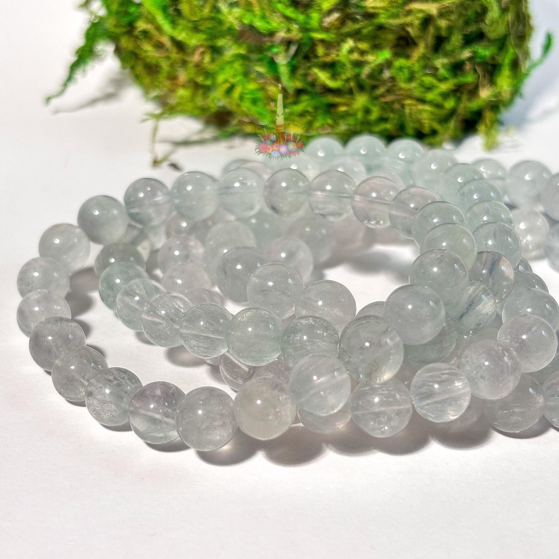 Colorless Fluorite Bracelet: Stone for Clear Vision and Higher Awareness | Uncommon Color | Crystal Jewelry