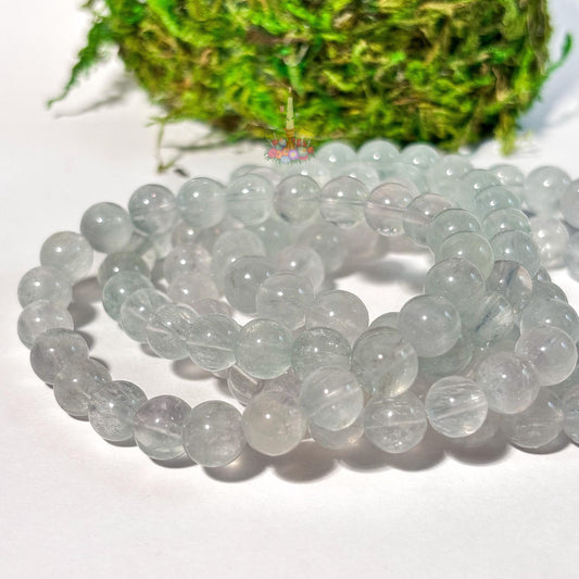 Colorless Fluorite Bracelet: Stone for Clear Vision and Higher Awareness | Uncommon Color | Crystal Jewelry