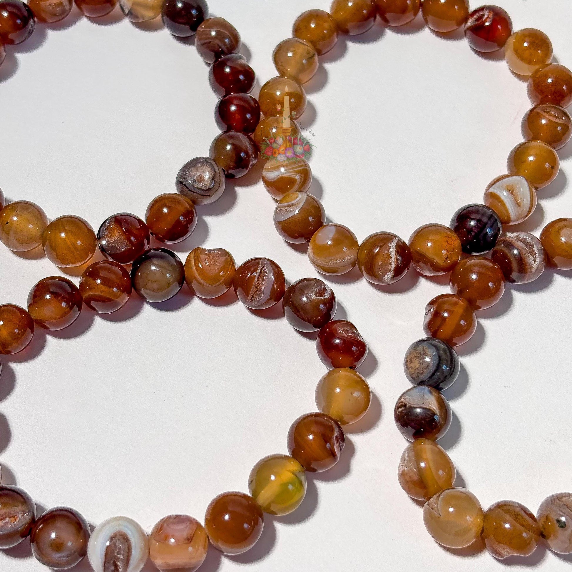Geode Agate Bracelet: Stone for Hidden Potential and Strength | Crystal Jewelry | Brown Banded Druzy Agate