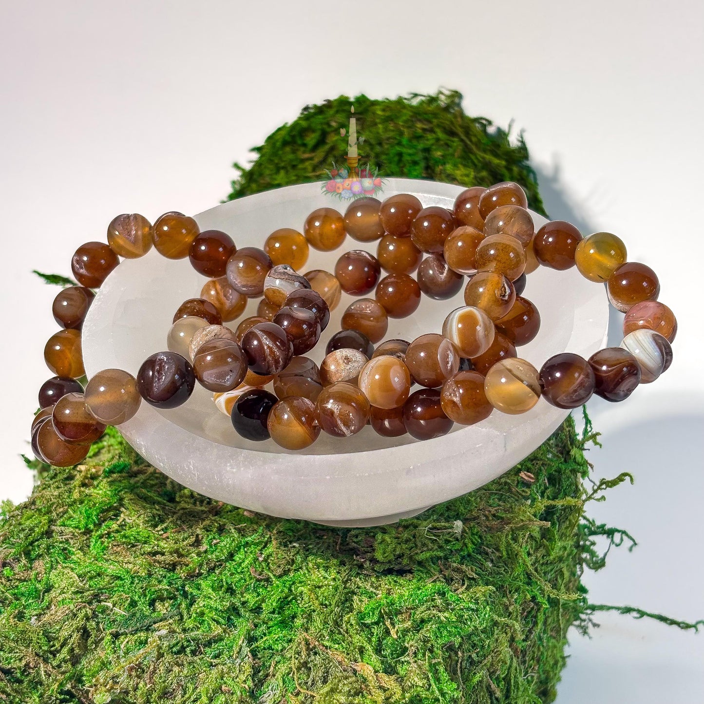 Geode Agate Bracelet: Stone for Hidden Potential and Strength | Crystal Jewelry | Brown Banded Druzy Agate