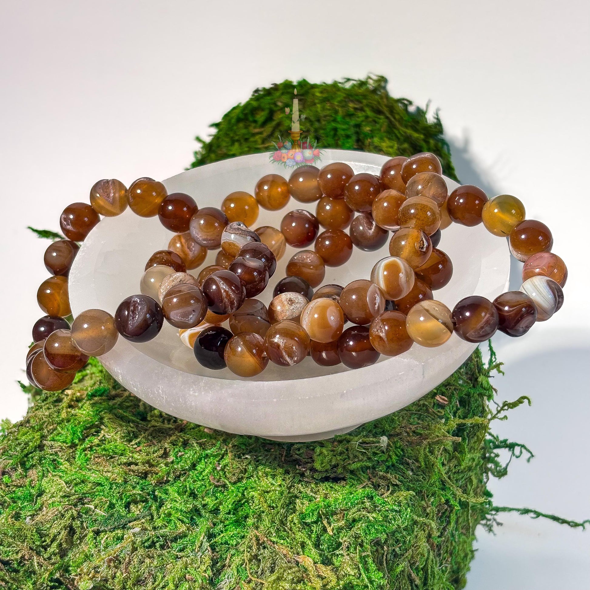 Geode Agate Bracelet: Stone for Hidden Potential and Strength | Crystal Jewelry | Brown Banded Druzy Agate