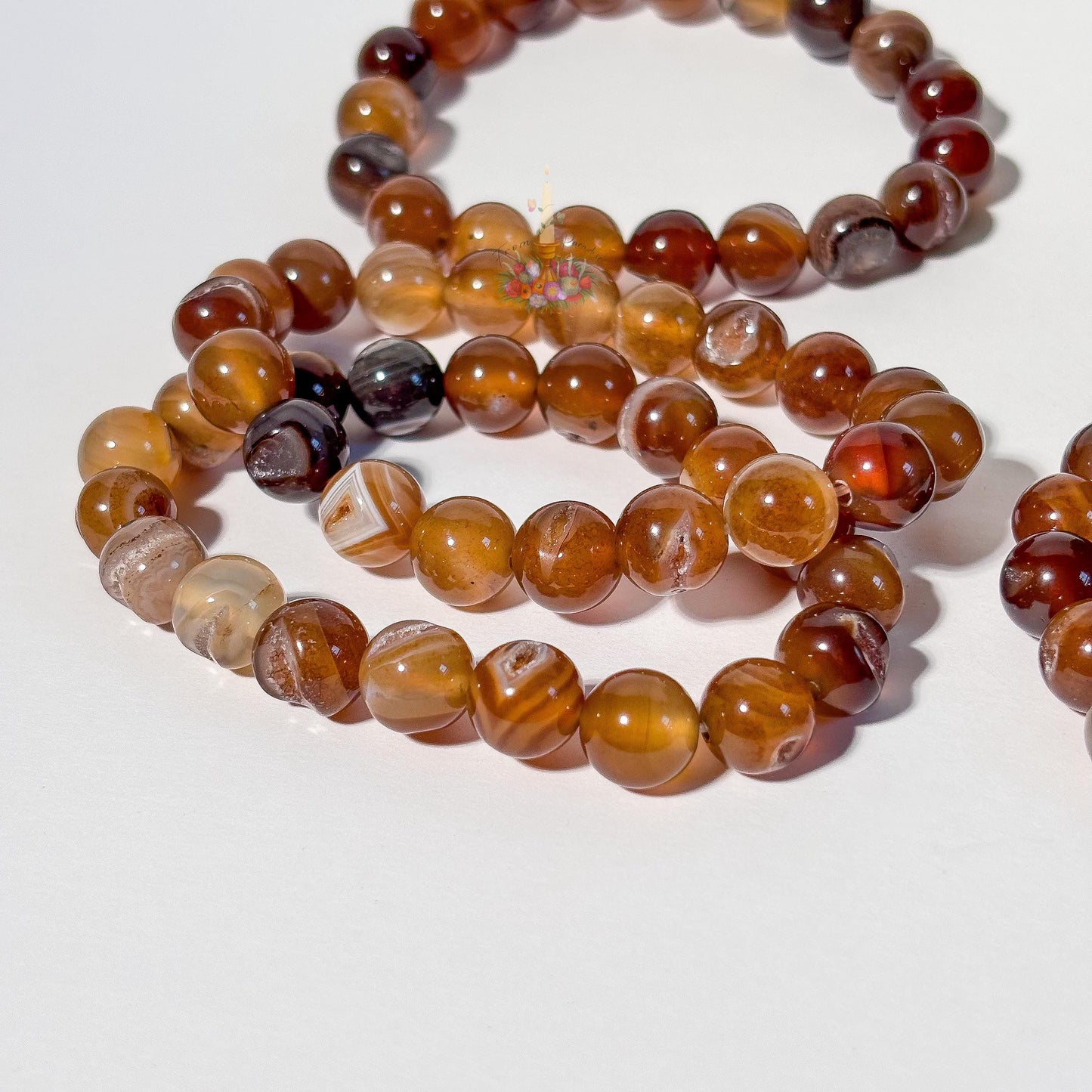 Geode Agate Bracelet: Stone for Hidden Potential and Strength | Crystal Jewelry | Brown Banded Druzy Agate