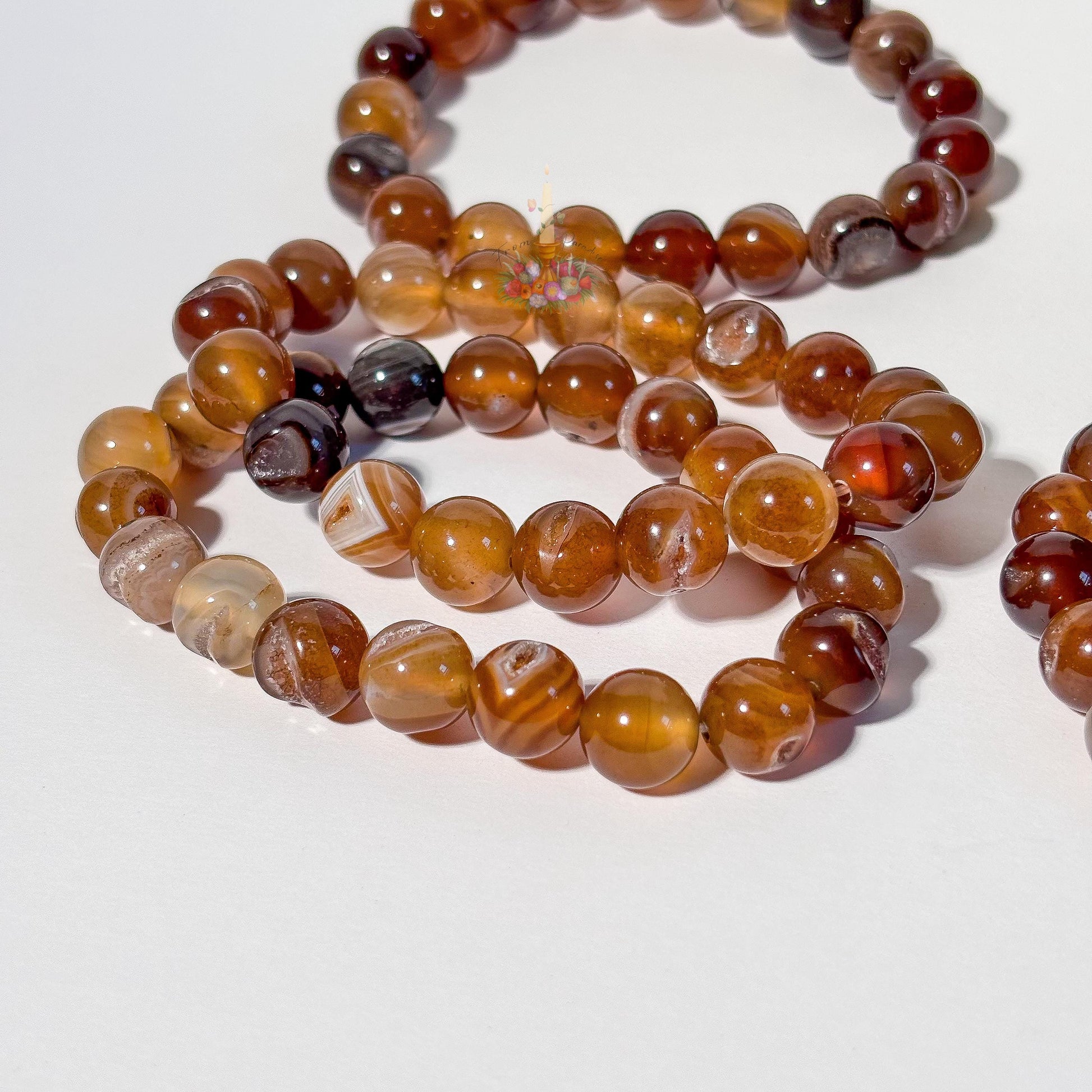 Geode Agate Bracelet: Stone for Hidden Potential and Strength | Crystal Jewelry | Brown Banded Druzy Agate