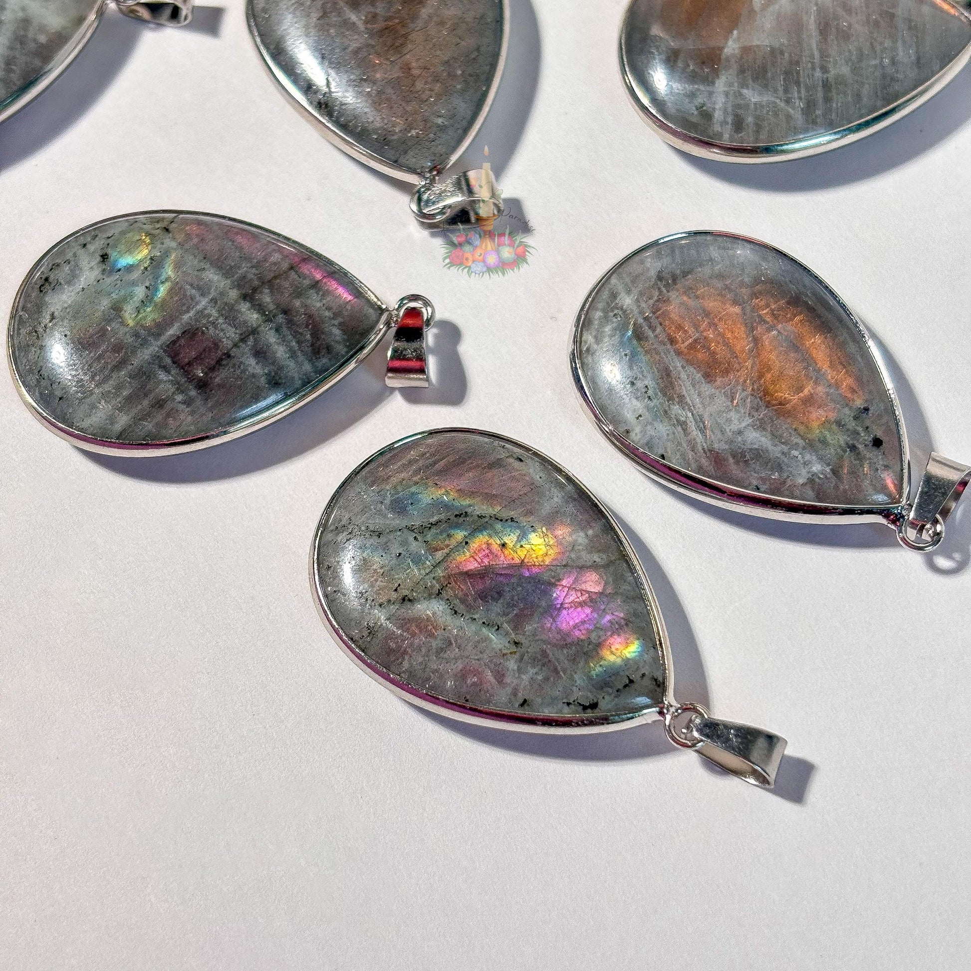 Pink and Purple Labradorite Pendant: Stone for Intuition and Mysticism | Crystal Jewelry