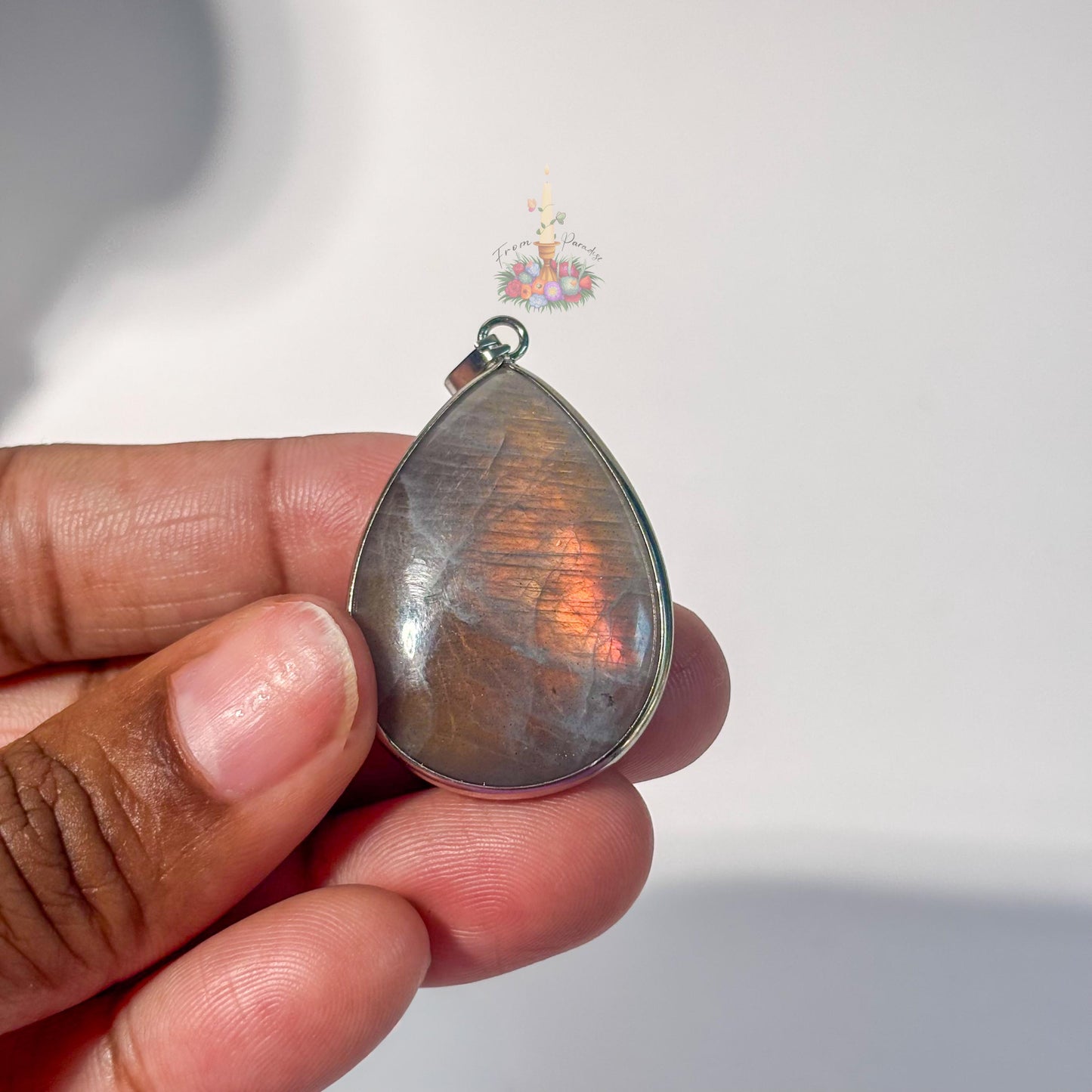 Pink and Purple Labradorite Pendant: Stone for Intuition and Mysticism | Crystal Jewelry