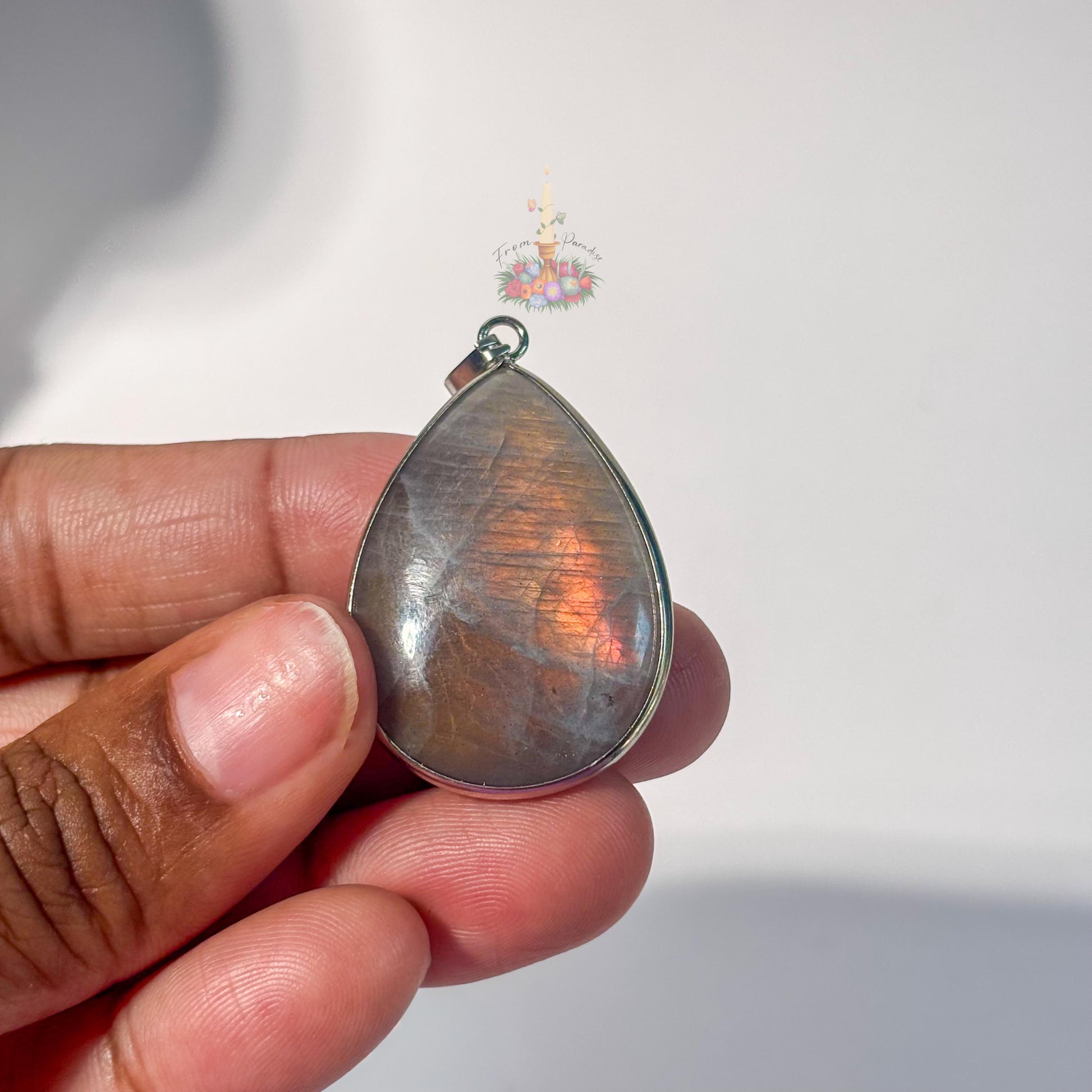 Pink and Purple Labradorite Pendant: Stone for Intuition and Mysticism | Crystal Jewelry