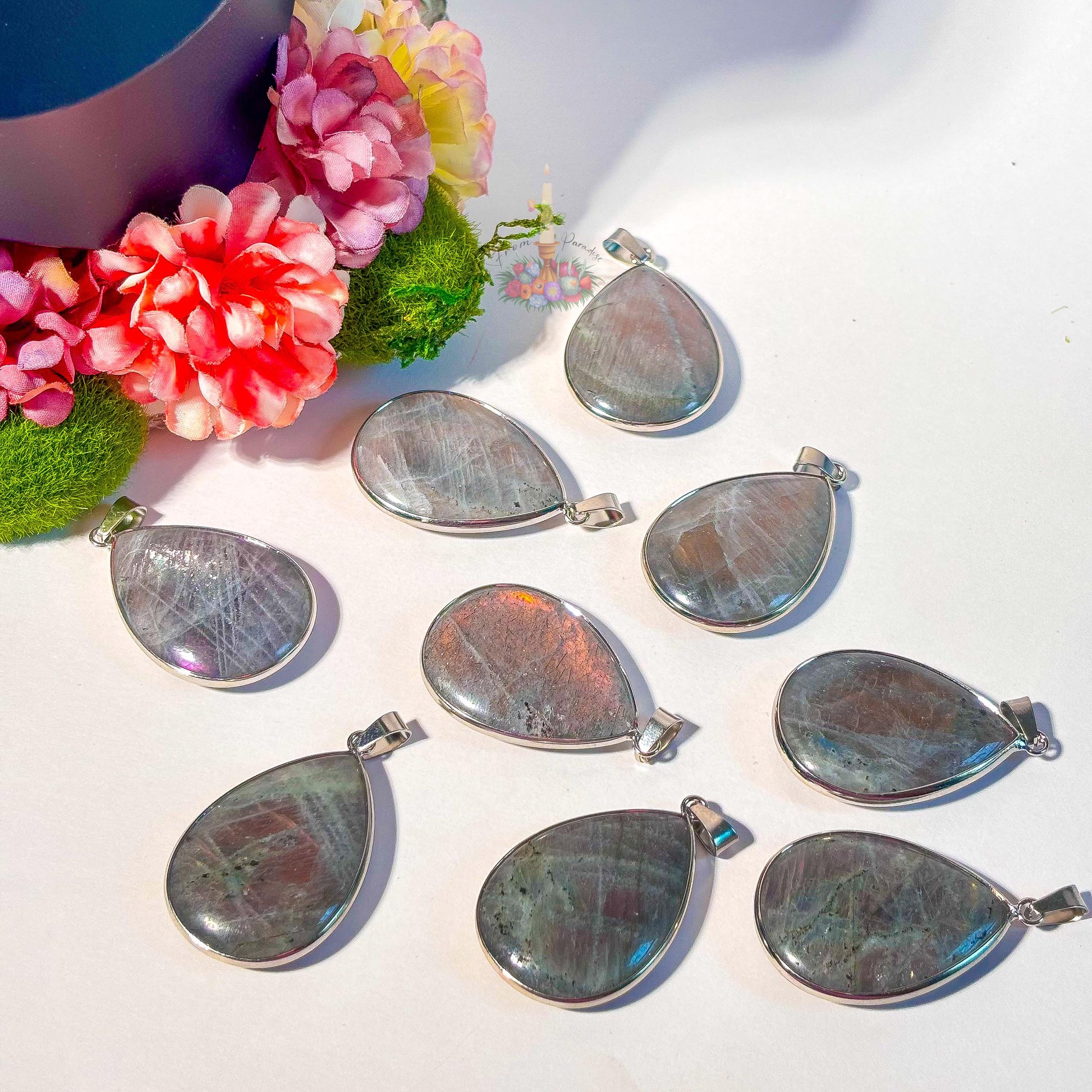 Pink and Purple Labradorite Pendant: Stone for Intuition and Mysticism | Crystal Jewelry