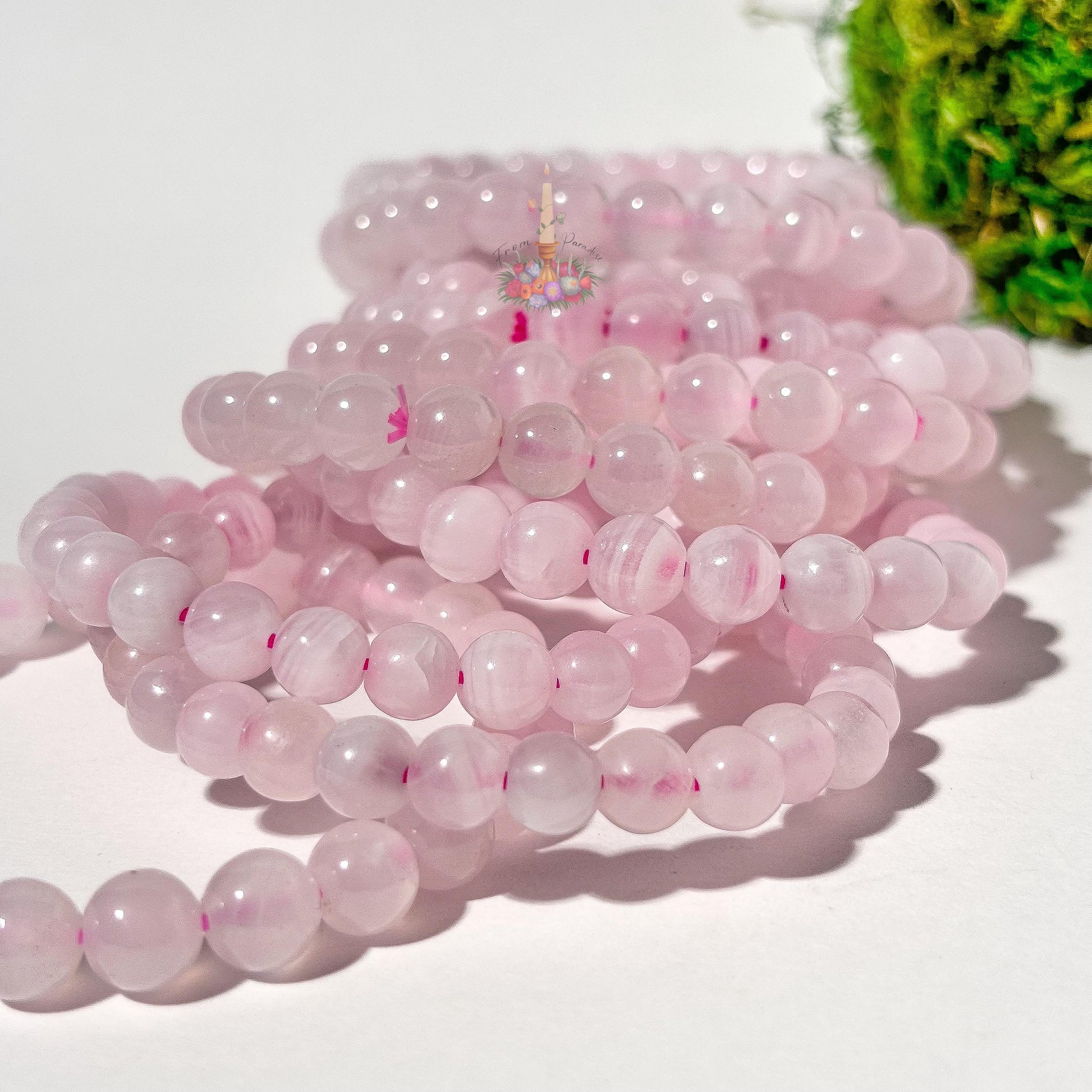 Pink Calcite Bracelet: Stone for Conpassion and Self Love | Crystal Jewelry