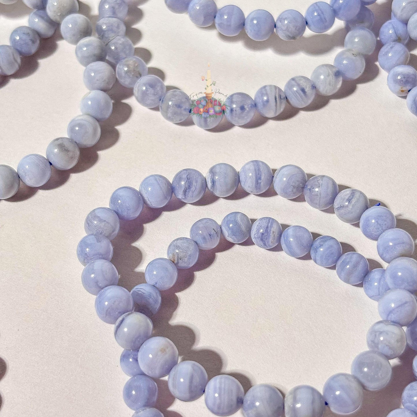 Blue Lace Agate Bracelet: Stone for Communication and Tranquility | Crystal Jewelry