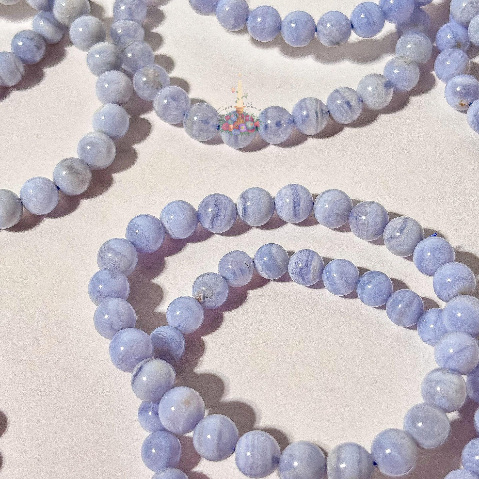 Blue Lace Agate Bracelet: Stone for Communication and Tranquility | Crystal Jewelry